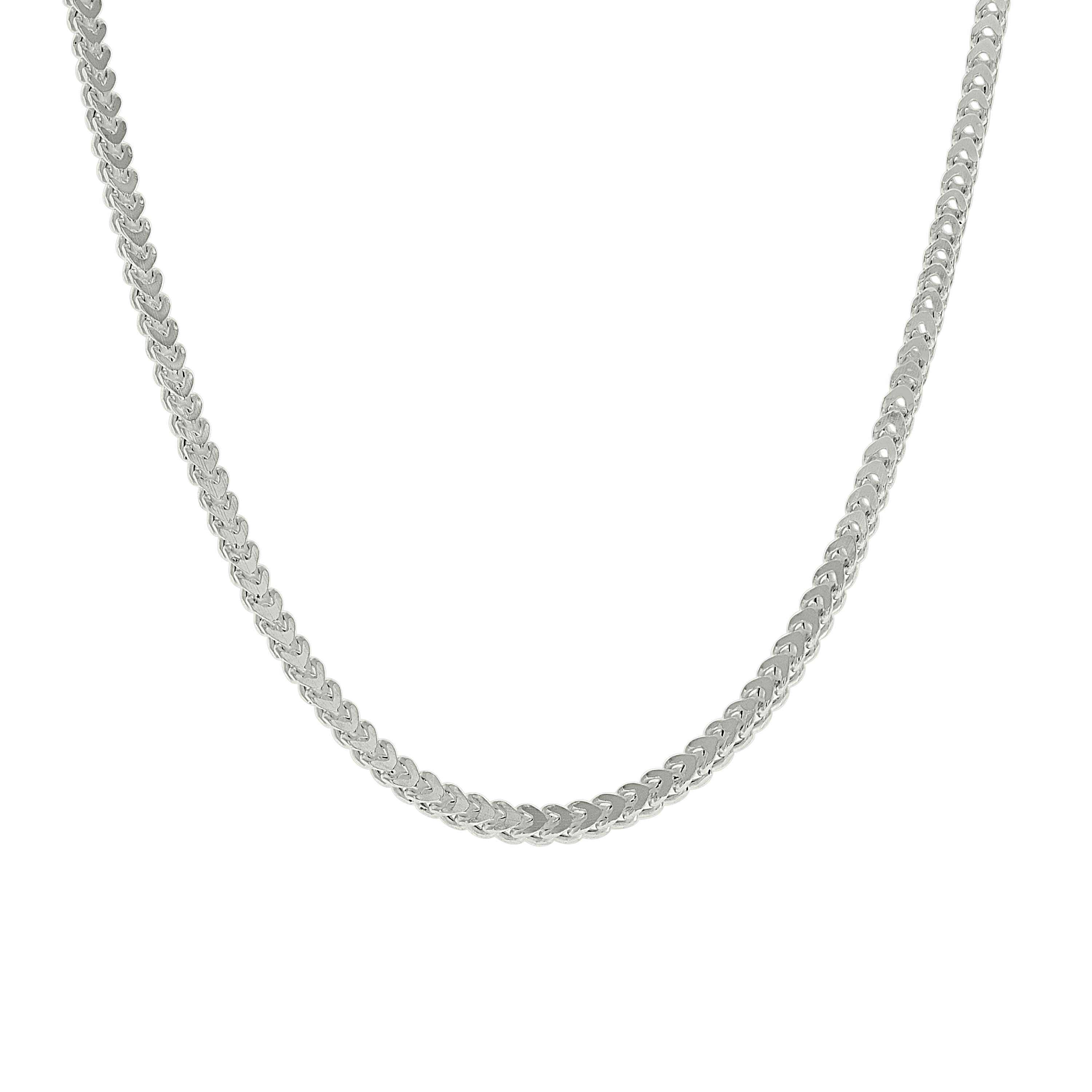 925 Sterling Silver Hollow Franco Chain Silver 070 2.5mm