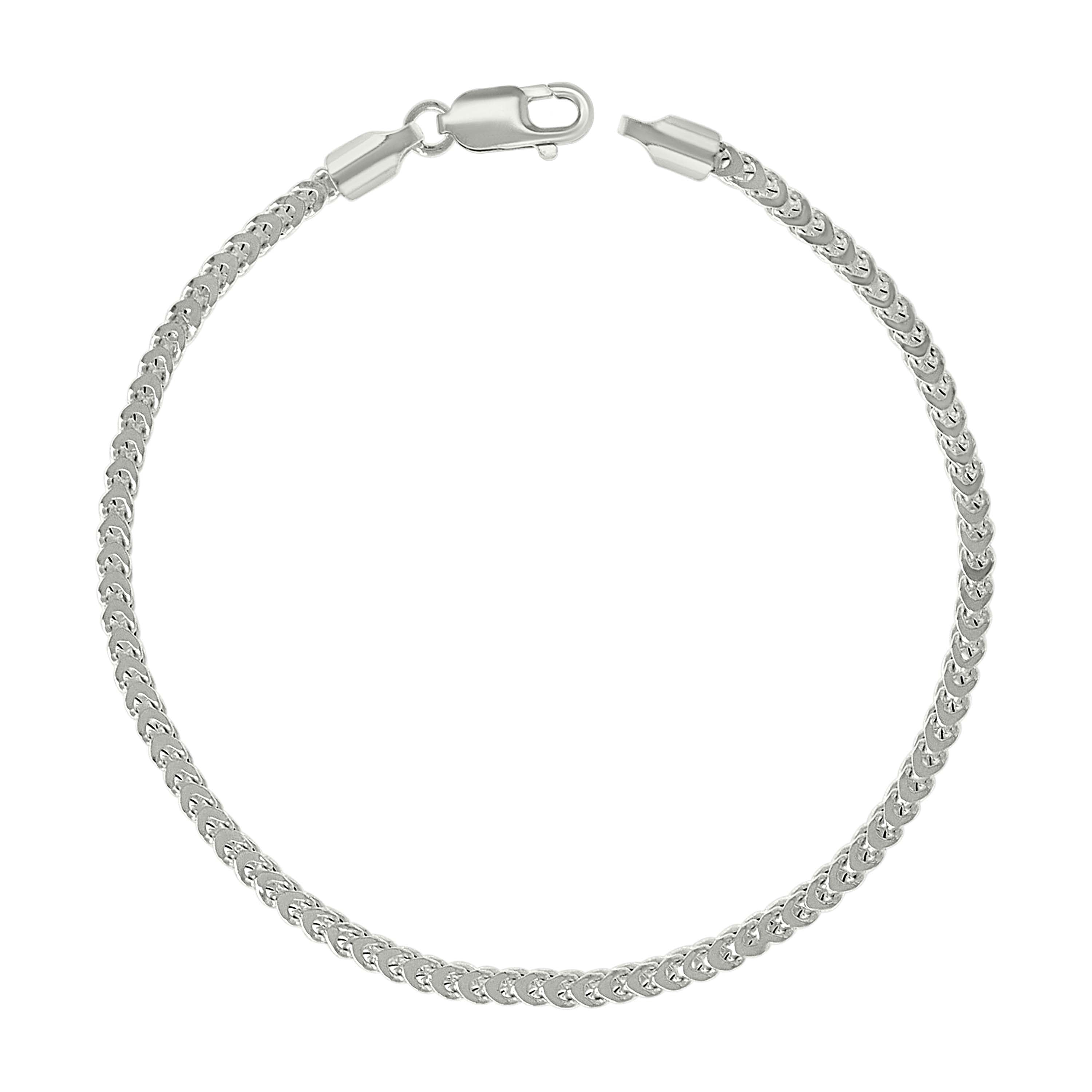 925 Sterling Silver Hollow Franco Chain Silver 070 2.5mm