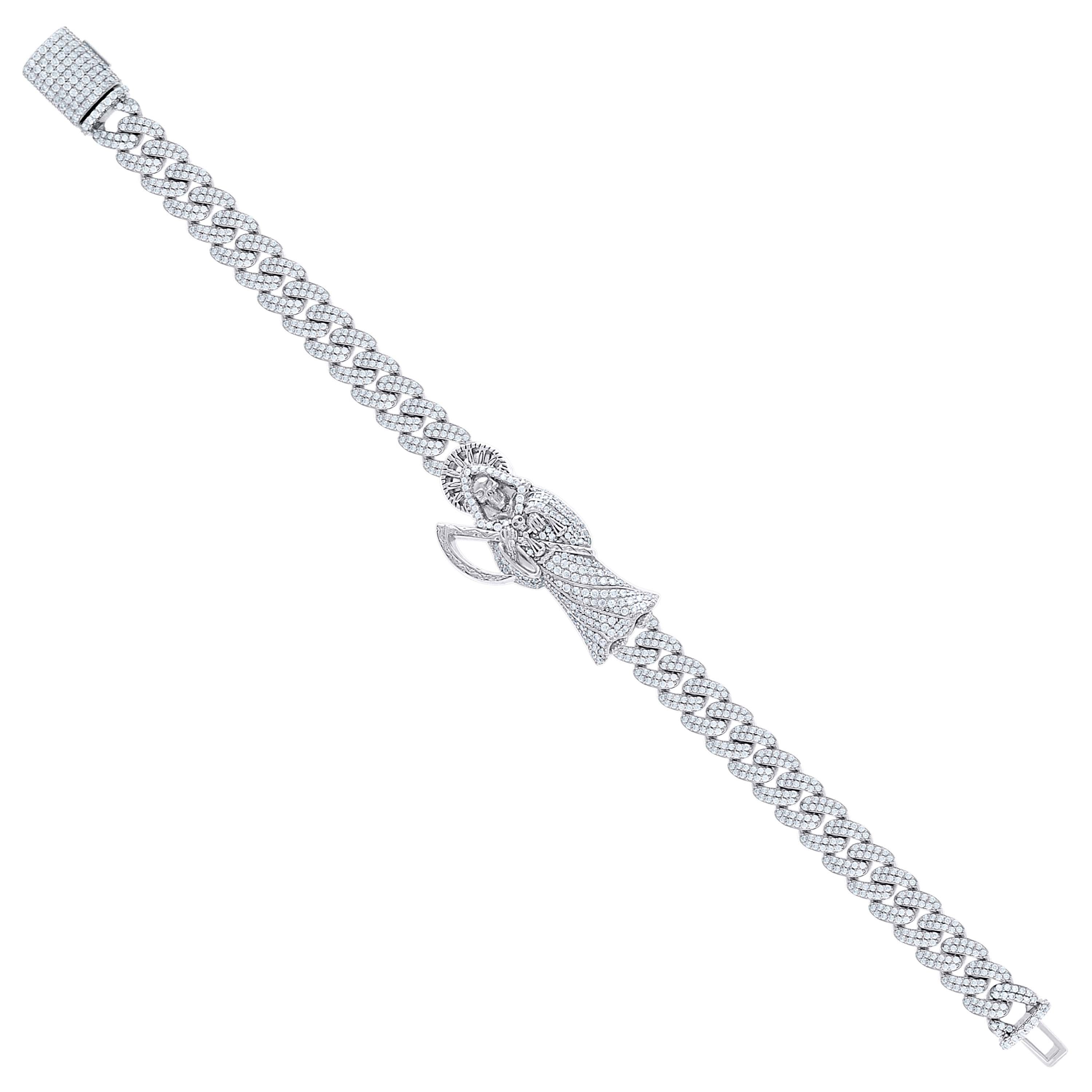 925 Sterling Silver Moissanite Bracelet 8.5