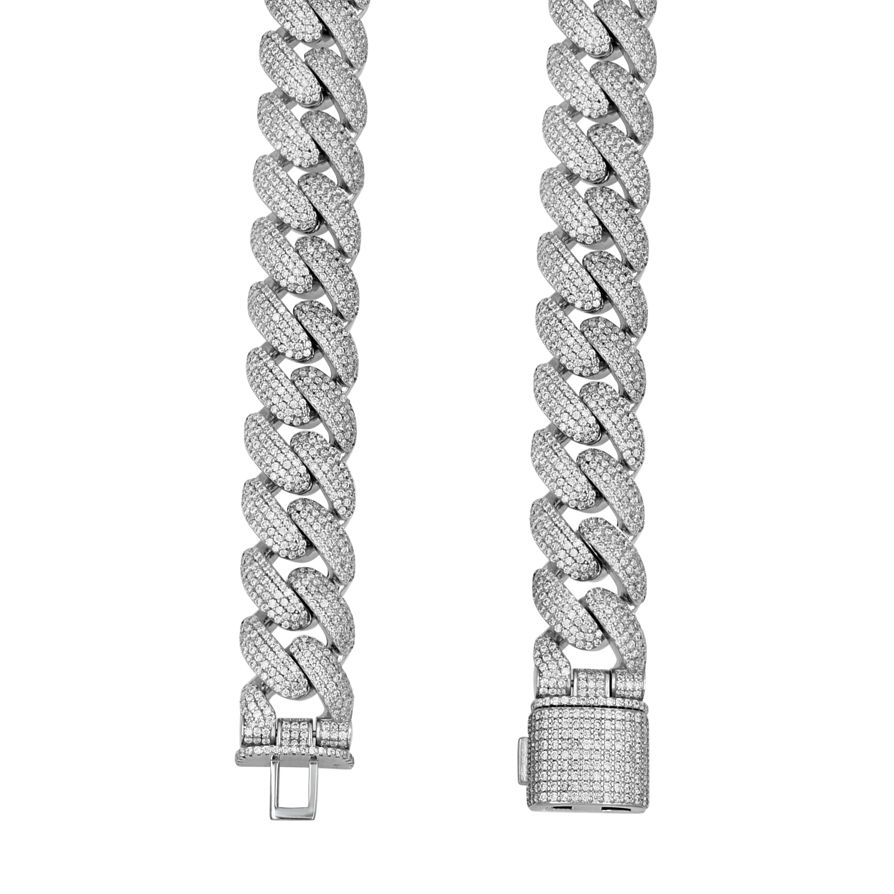 925 Sterling Silver Moissanite Chain 11mm