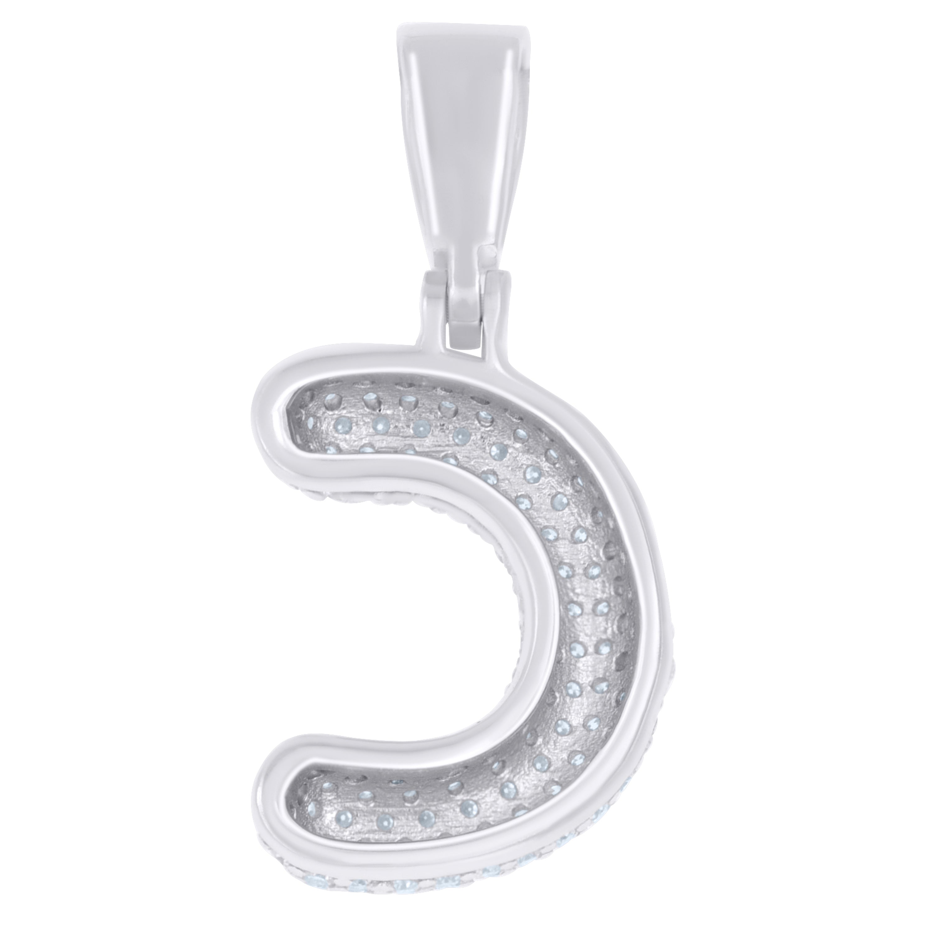 925 Sterling Silver Initial Letter Moissanite Pendant