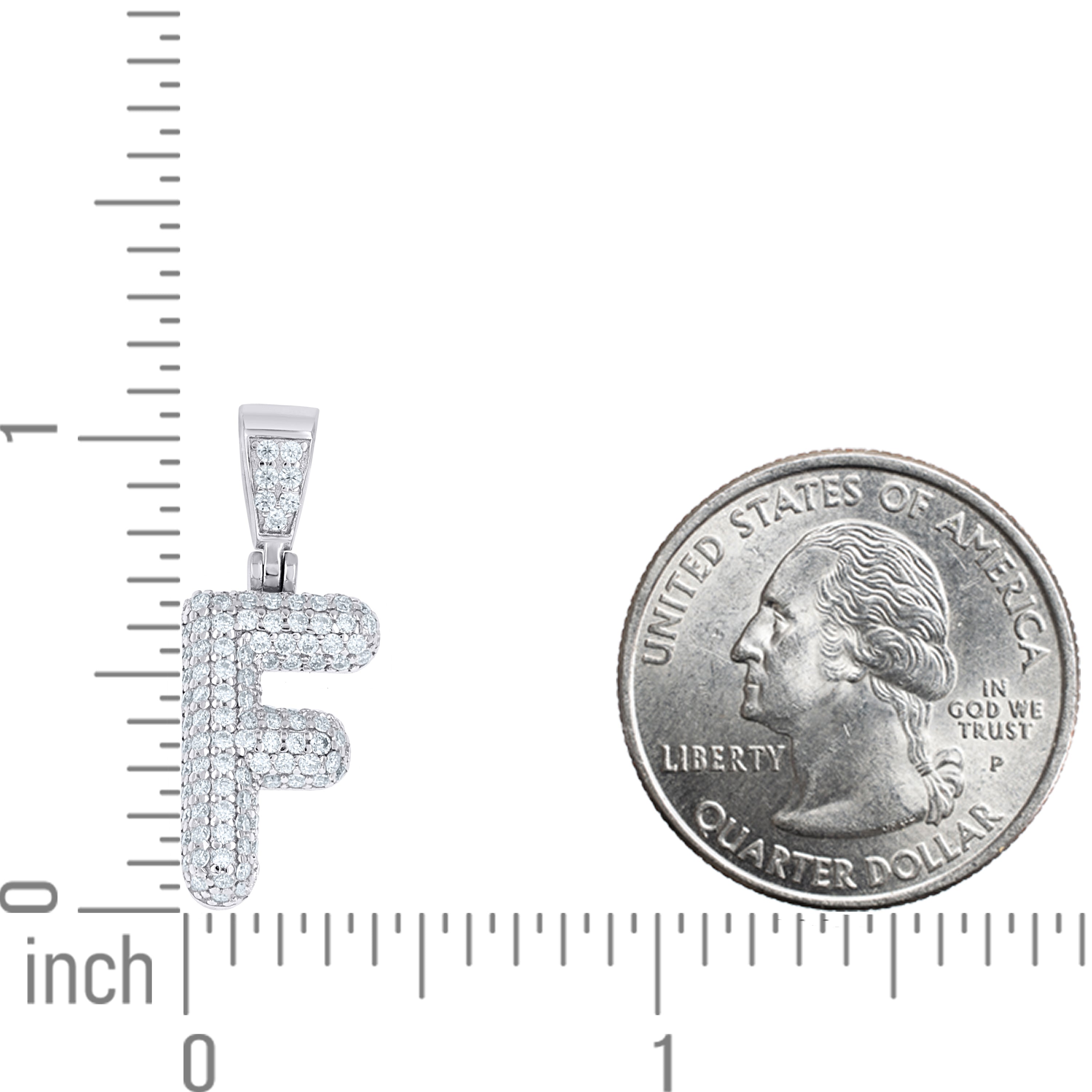925 Sterling Silver Initial Letter Moissanite Pendant