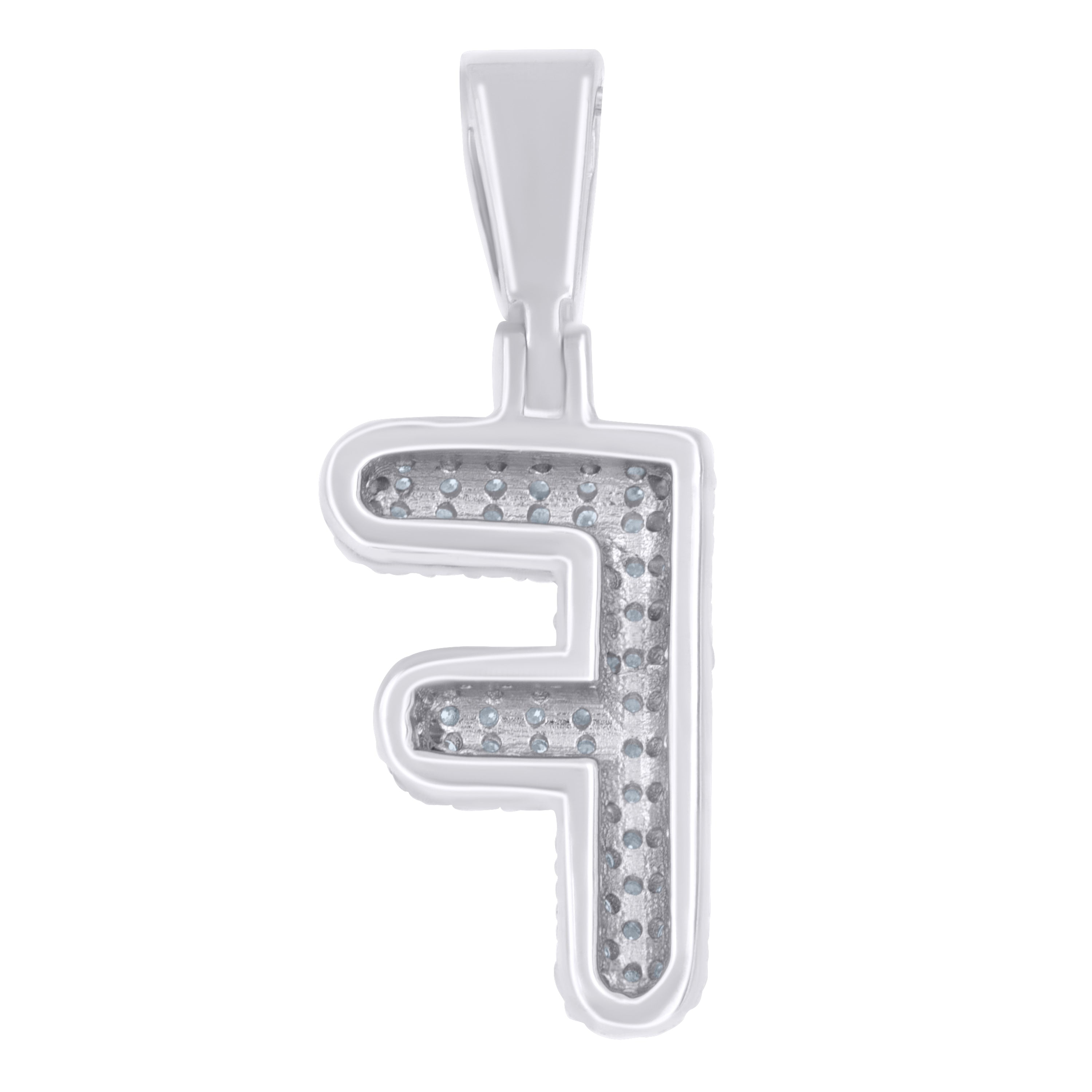 925 Sterling Silver Initial Letter Moissanite Pendant
