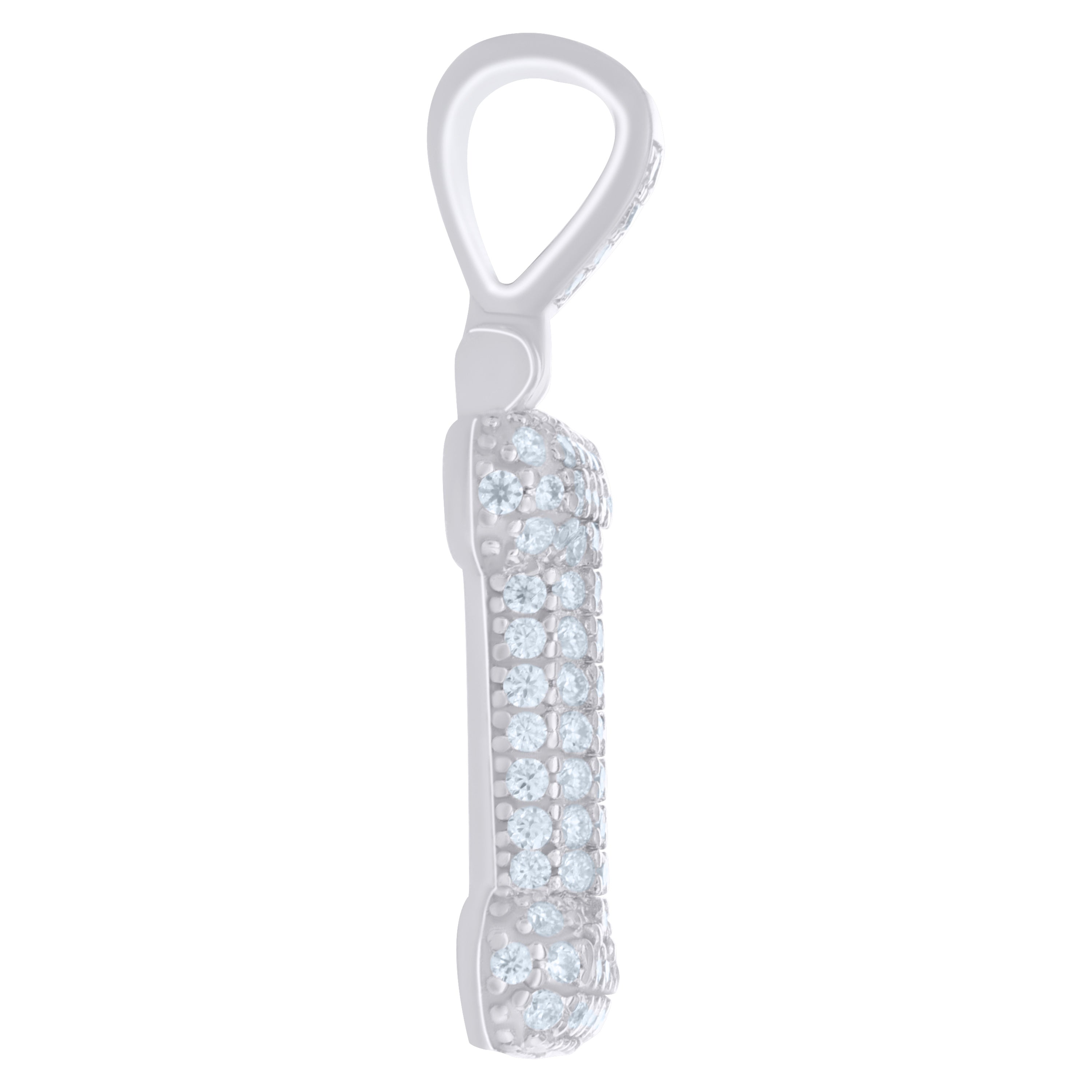 925 Sterling Silver Initial Letter Moissanite Pendant