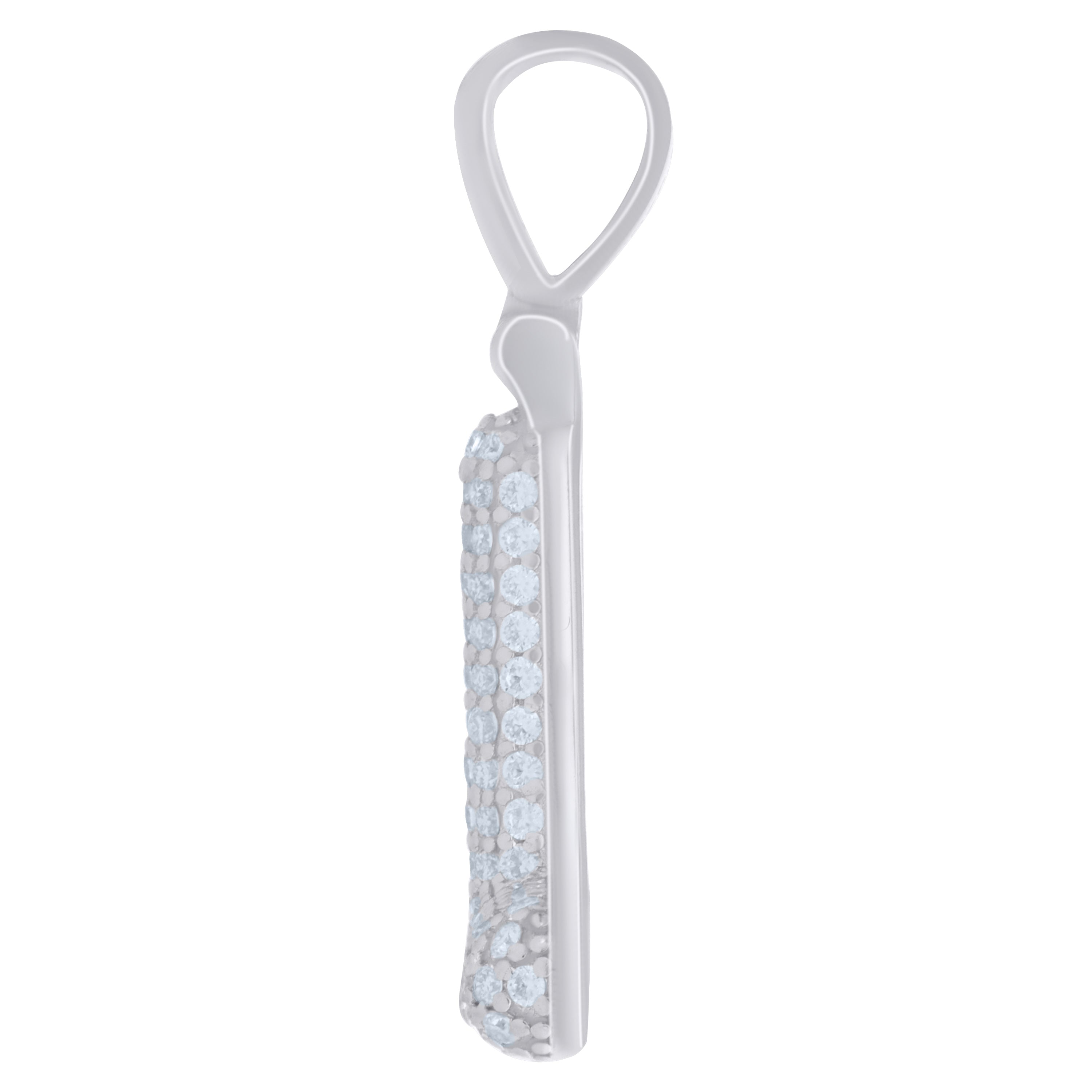 925 Sterling Silver Initial Letter Moissanite Pendant