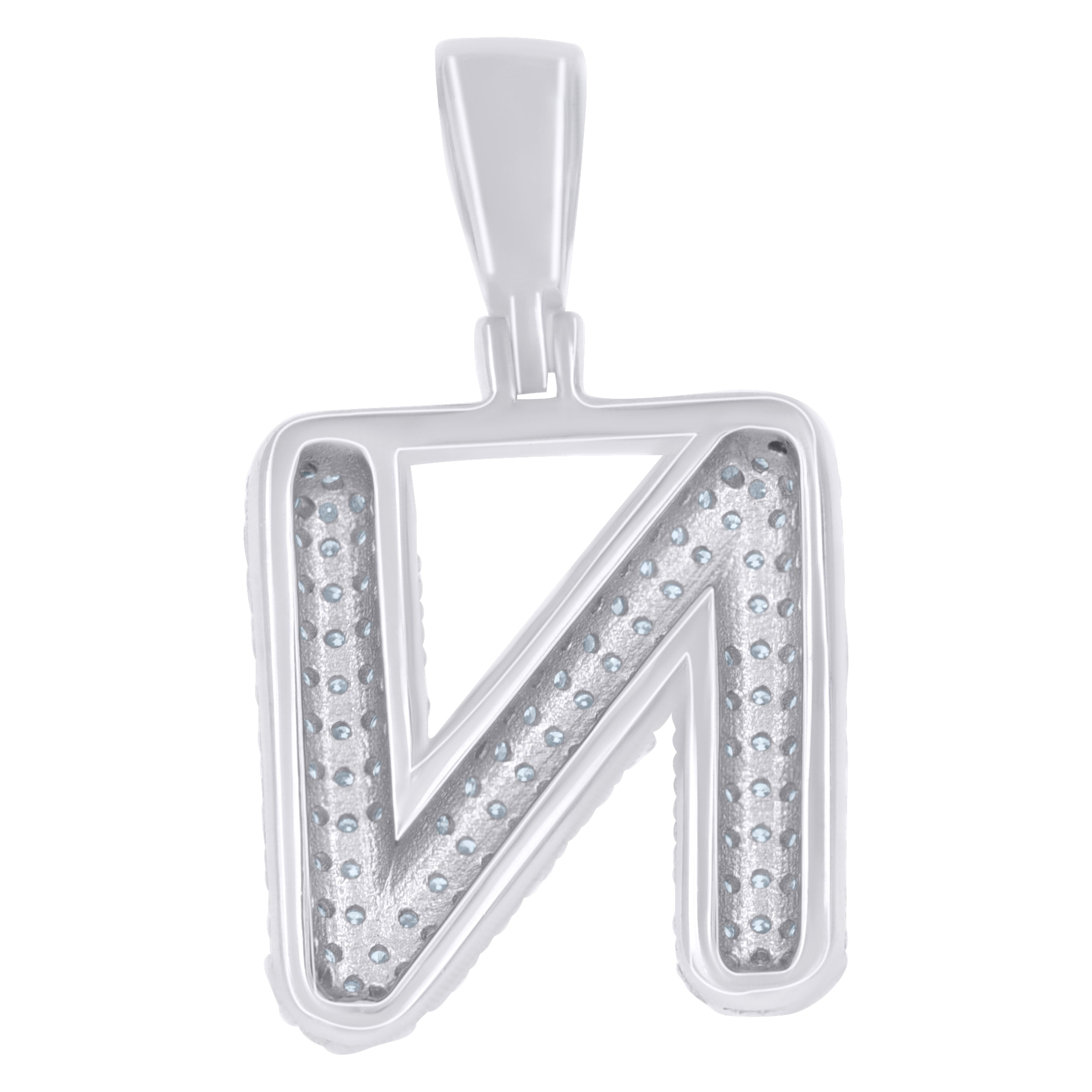 925 Sterling Silver Initial Letter Moissanite Pendant