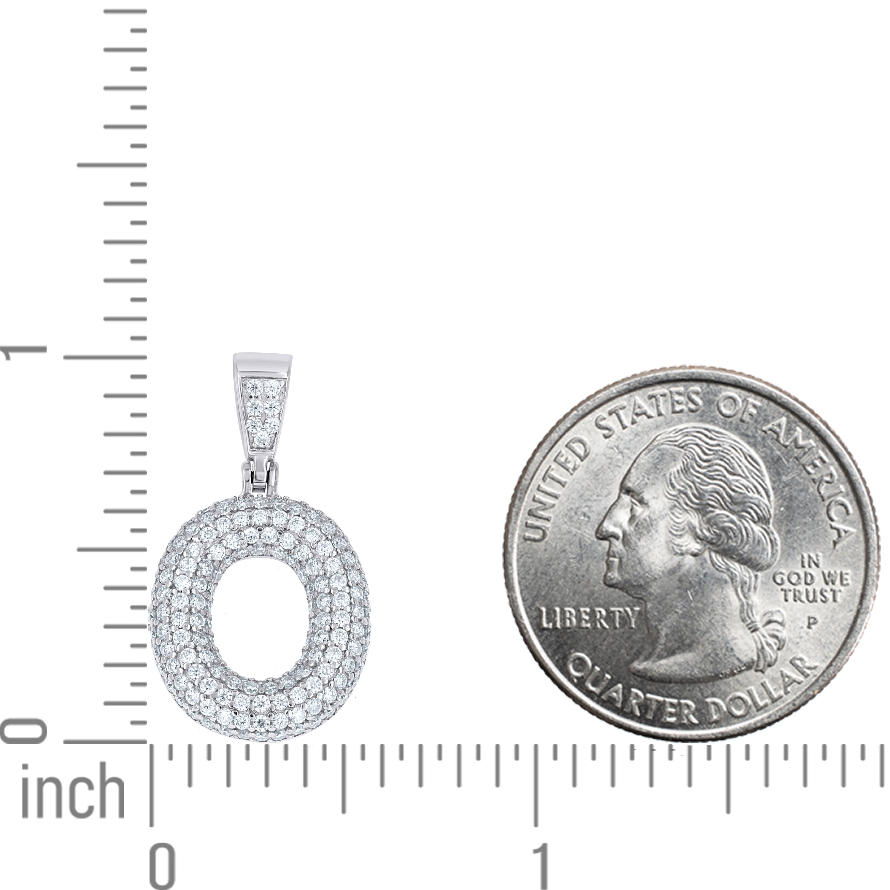 925 Sterling Silver Initial Letter Moissanite Pendant