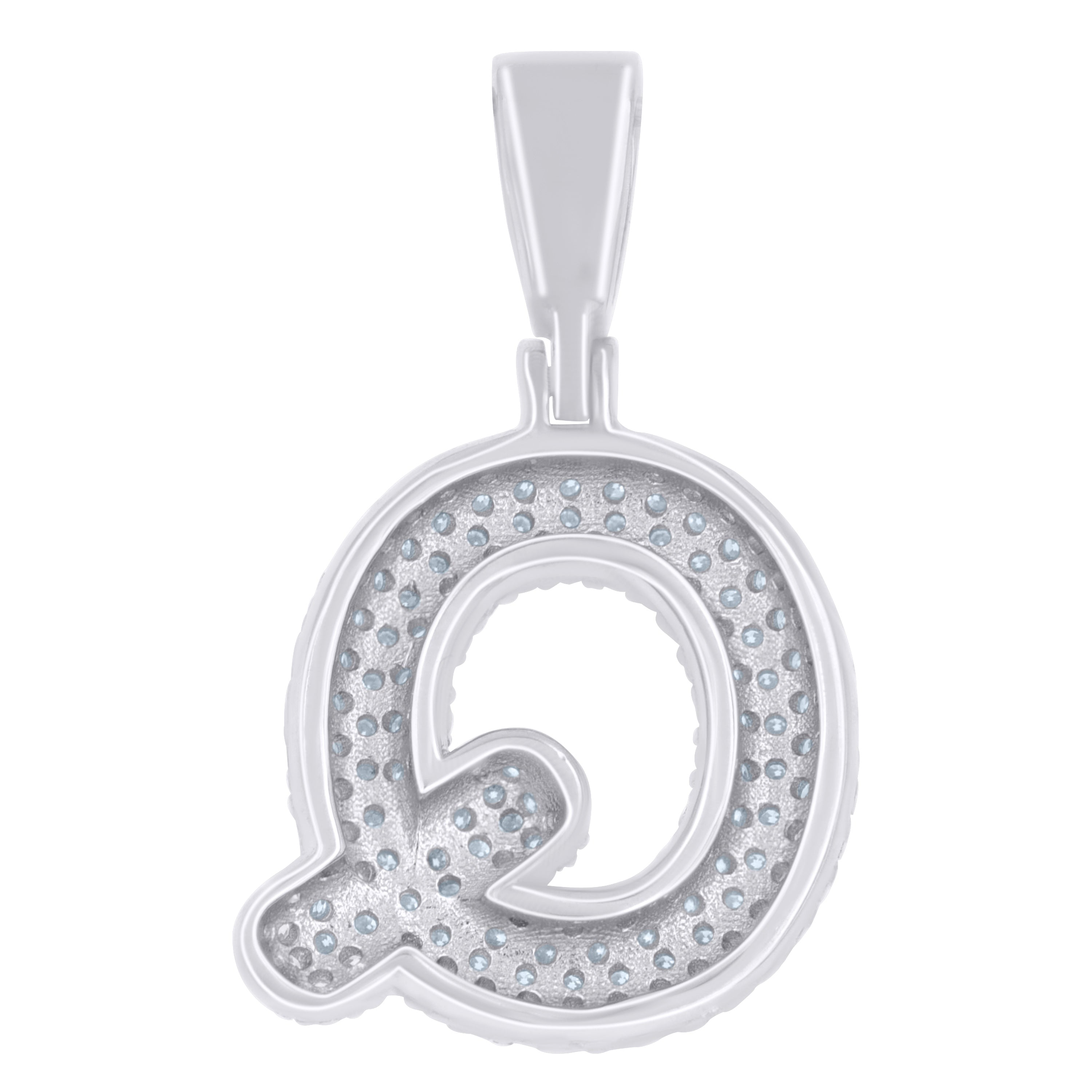 925 Sterling Silver Initial Letter Moissanite Pendant