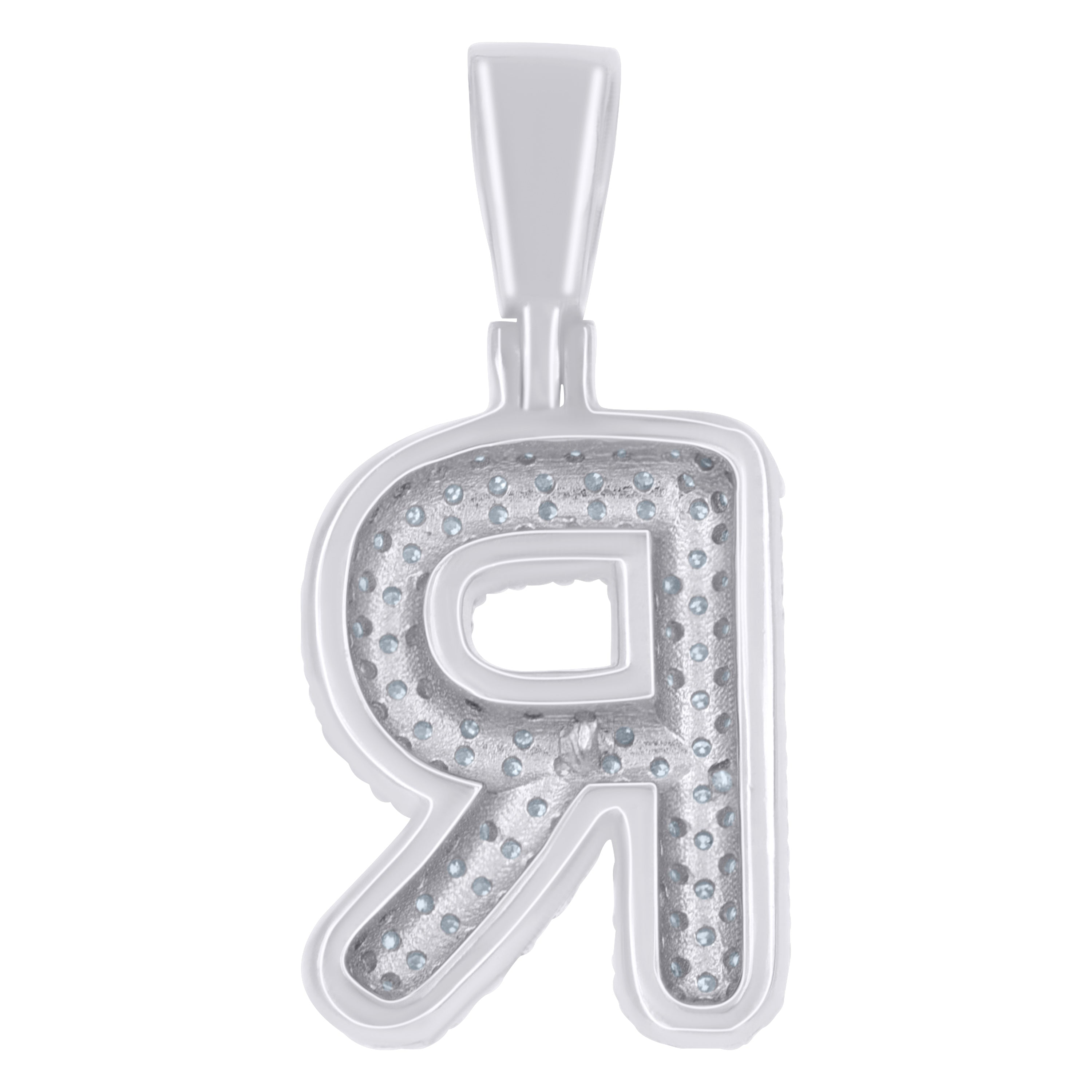 925 Sterling Silver Initial Letter Moissanite Pendant
