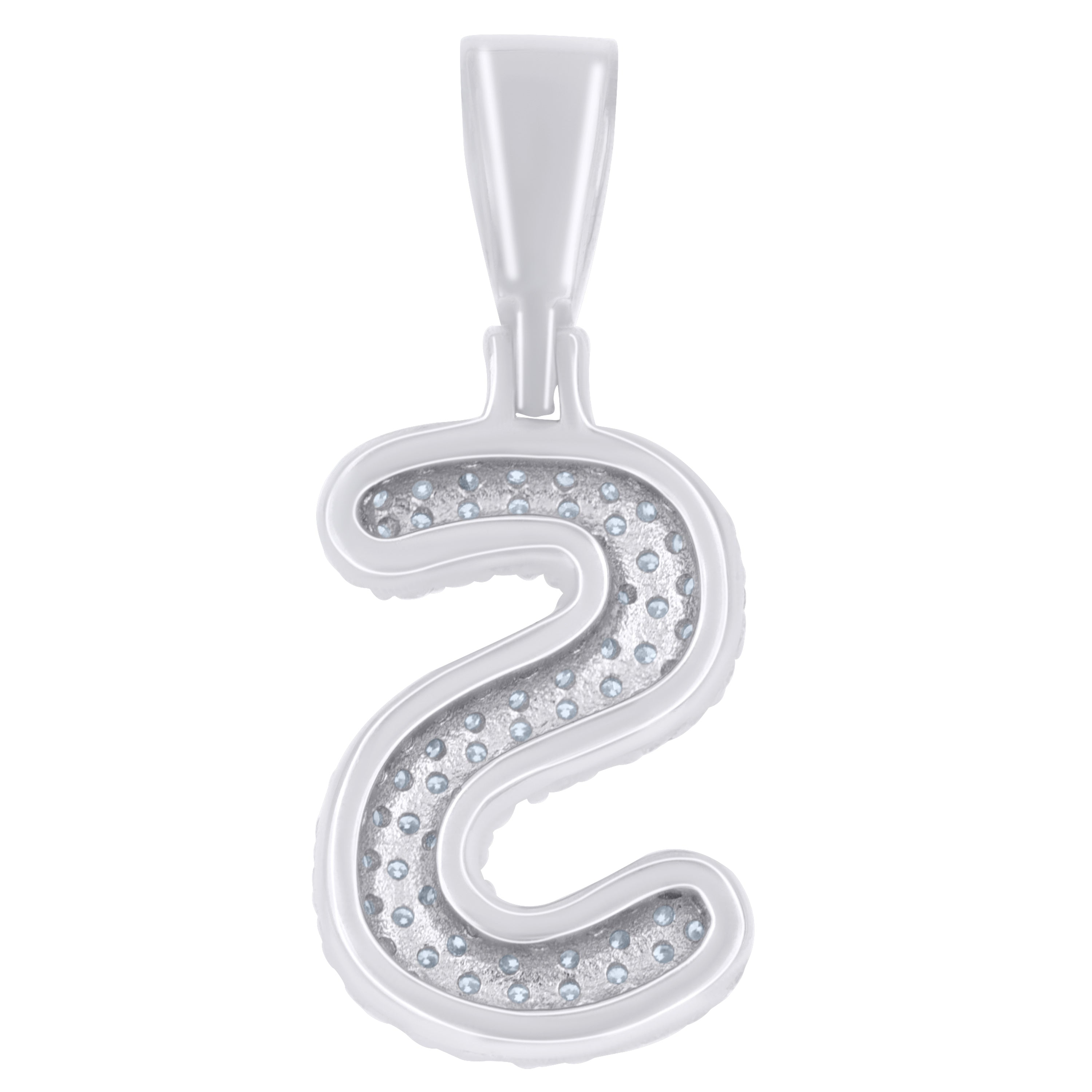 925 Sterling Silver Initial Letter Moissanite Pendant