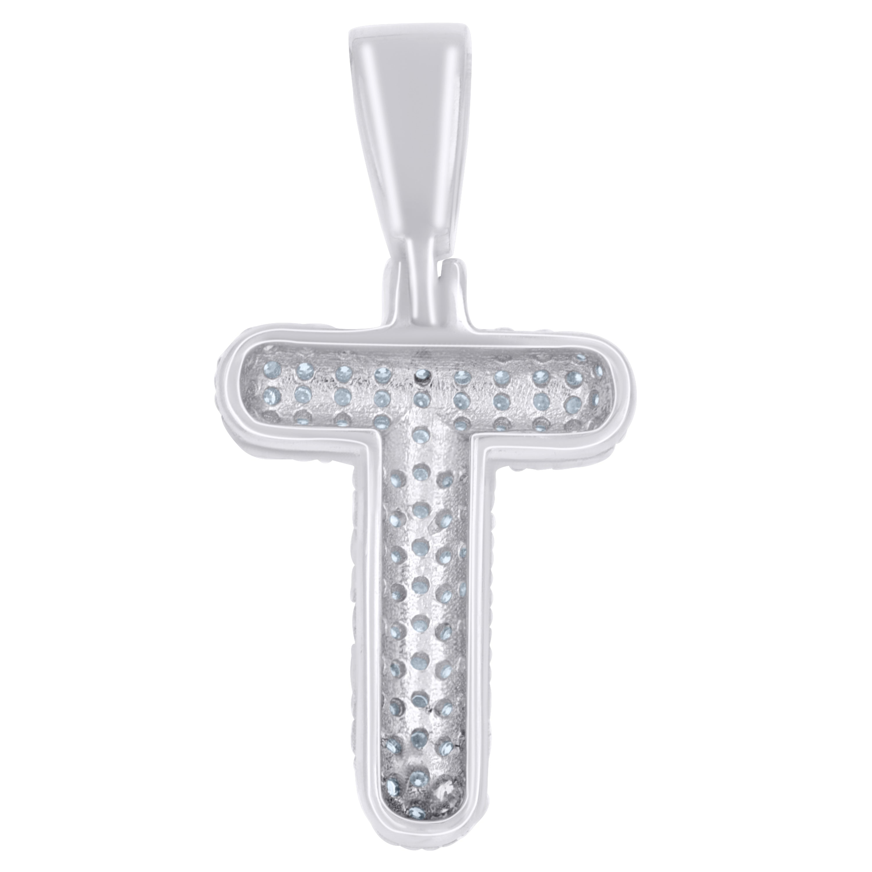 925 Sterling Silver Initial Letter Moissanite Pendant