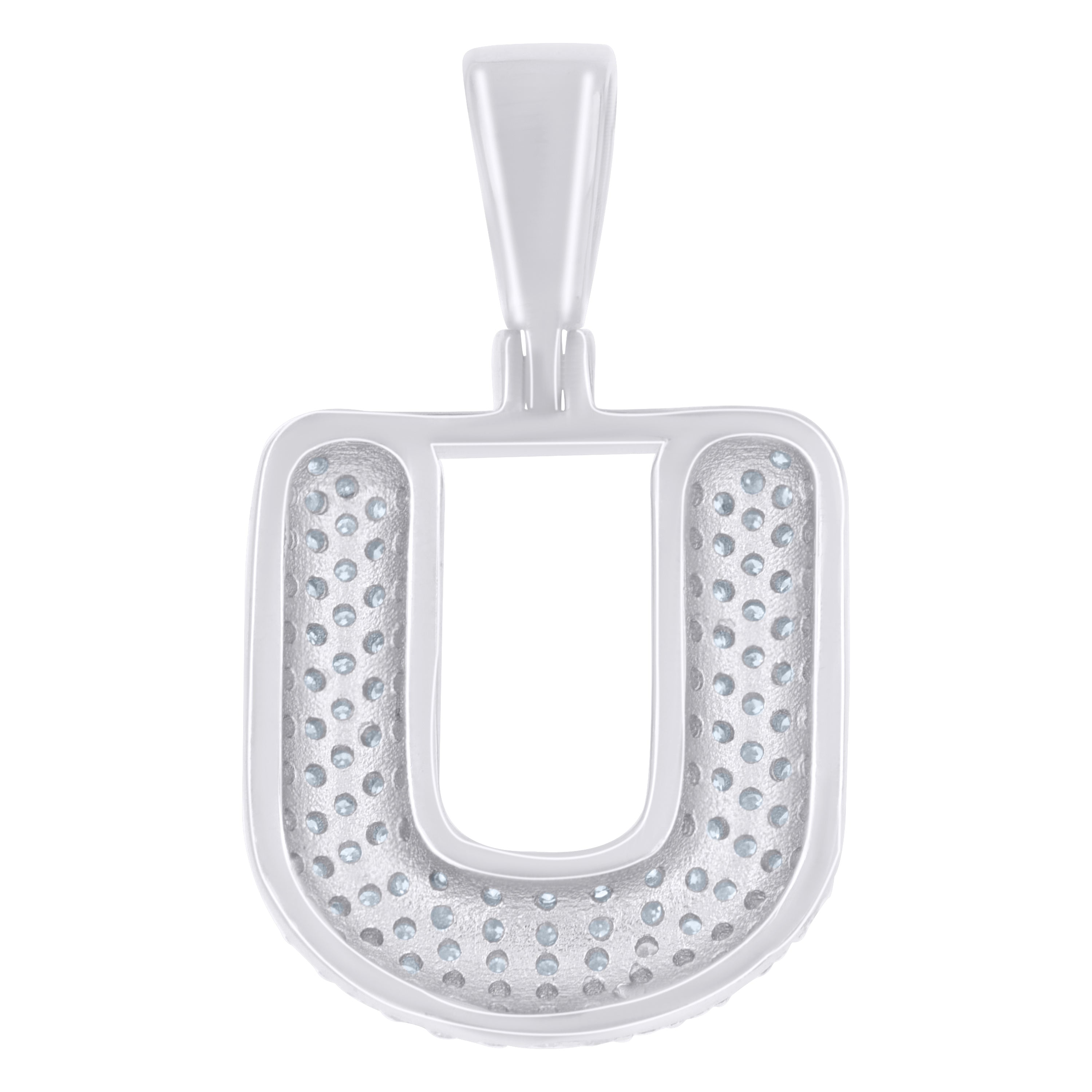 925 Sterling Silver Initial Letter Moissanite Pendant