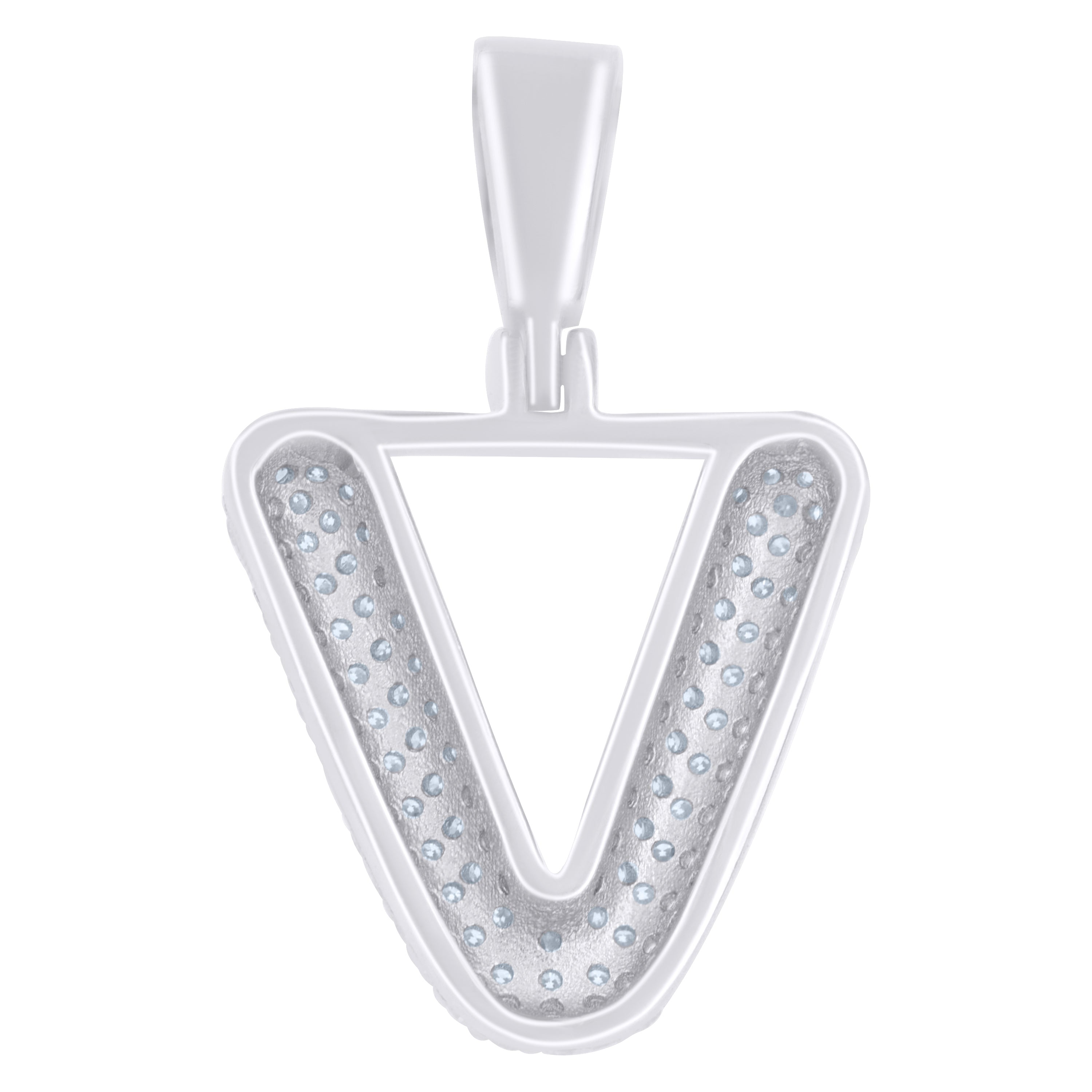 925 Sterling Silver Initial Letter Moissanite Pendant