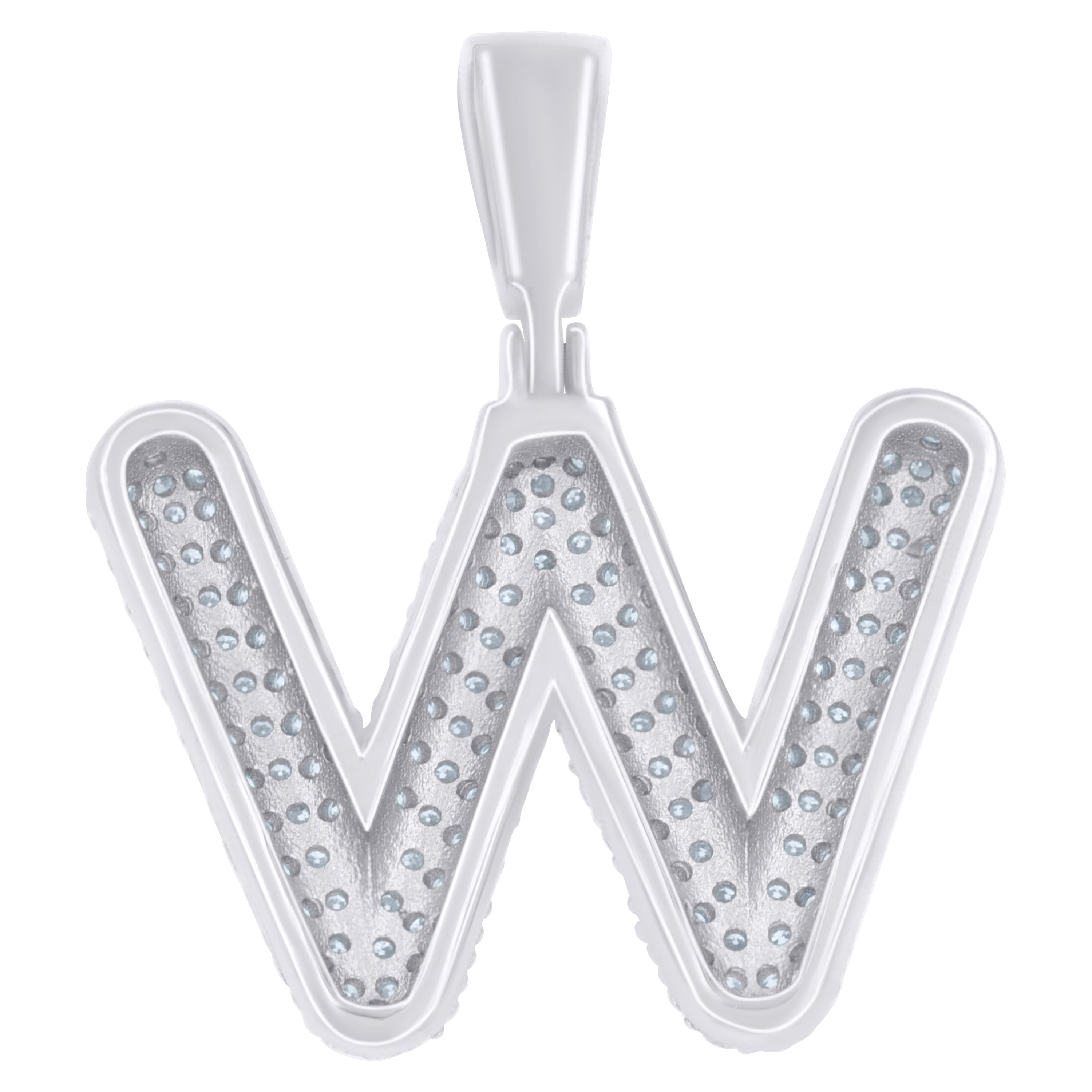 925 Sterling Silver Initial Letter Moissanite Pendant