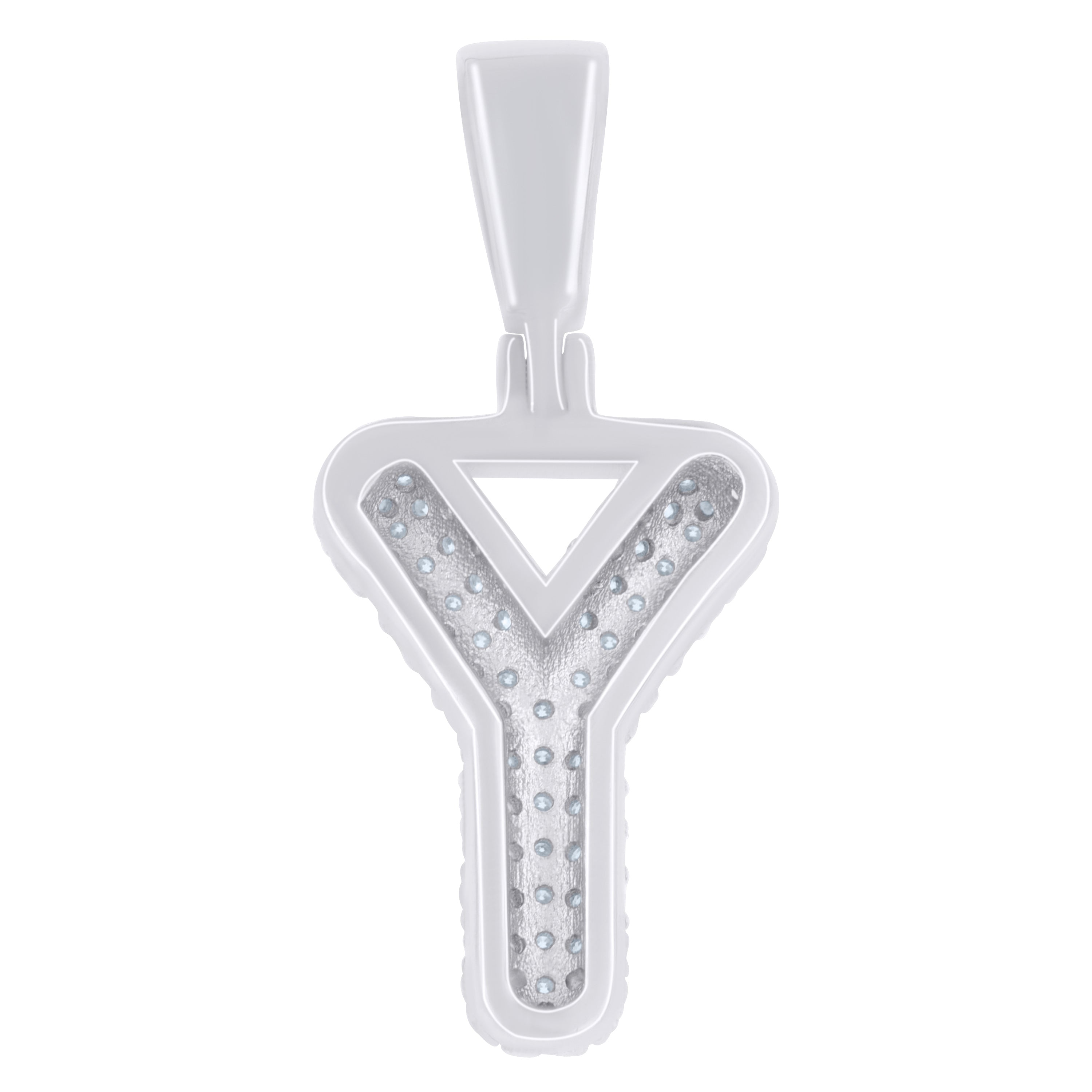 925 Sterling Silver Initial Letter Moissanite Pendant
