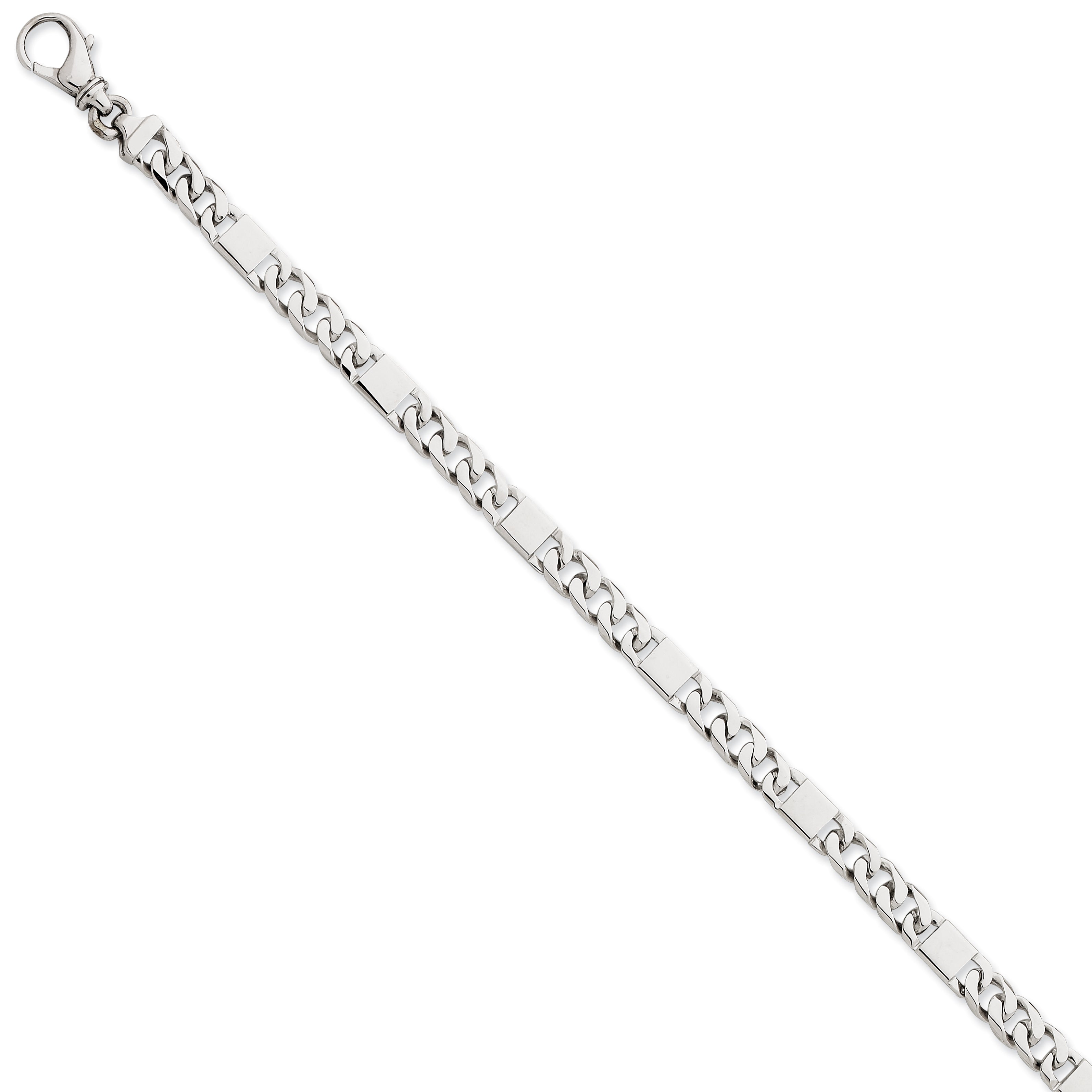 14K White Gold 18 Inch 5.6Mm Hand Polished Fancy Link With Fancy Lobster Clasp Chain