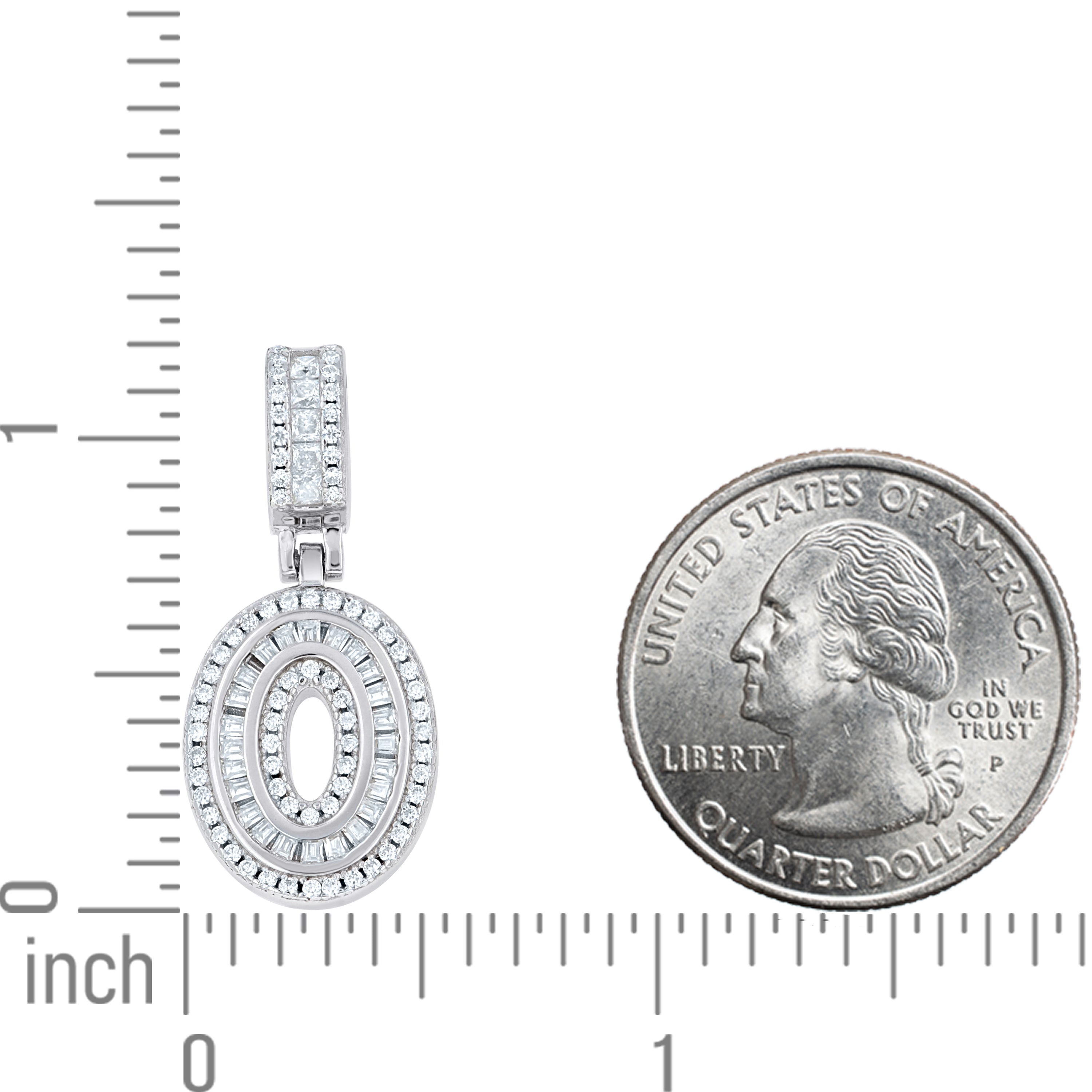 925 Sterling Silver Initial Number Moissanite Pendant