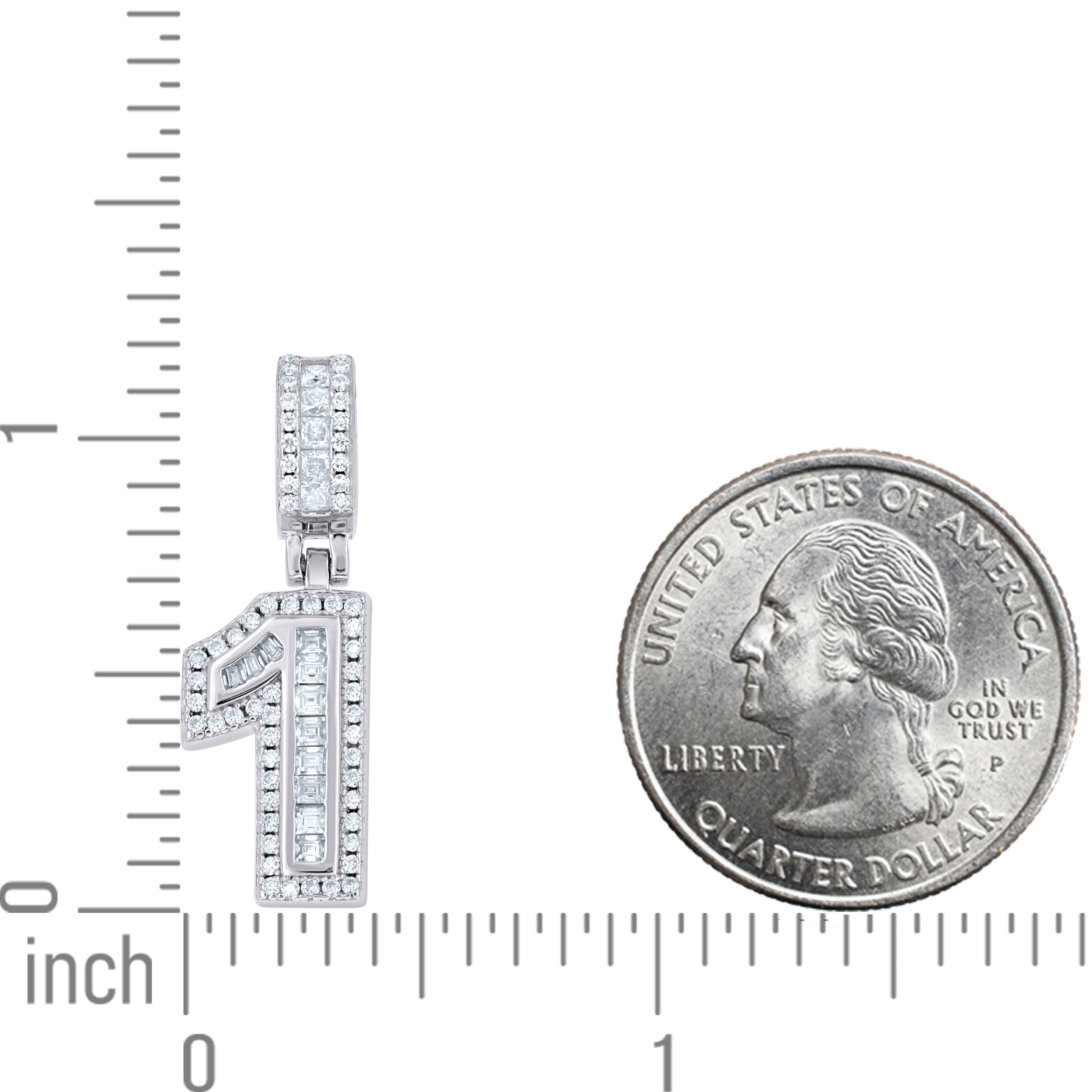 925 Sterling Silver Initial Number Moissanite Pendant