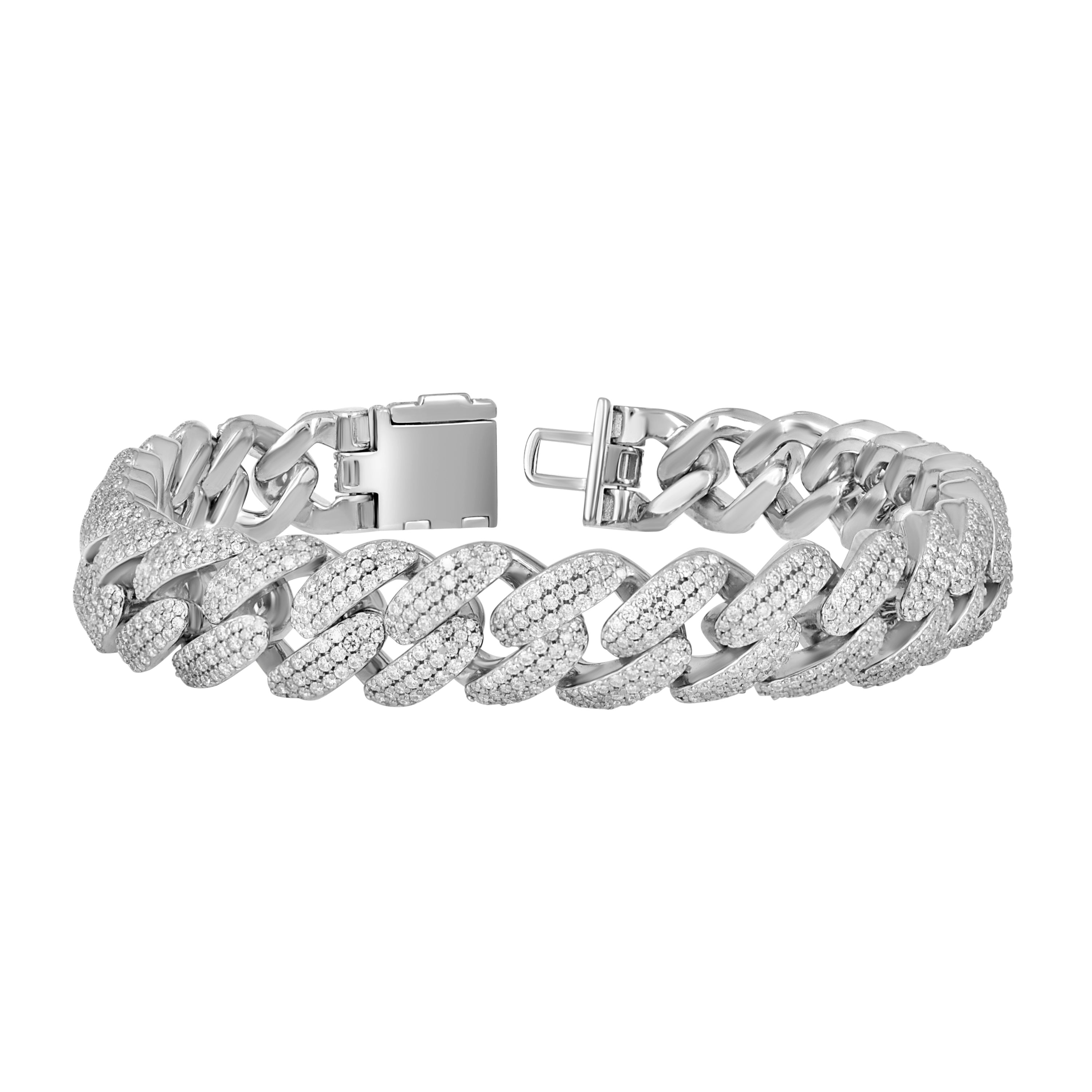 925 Sterling Silver Moissanite Chain 12mm