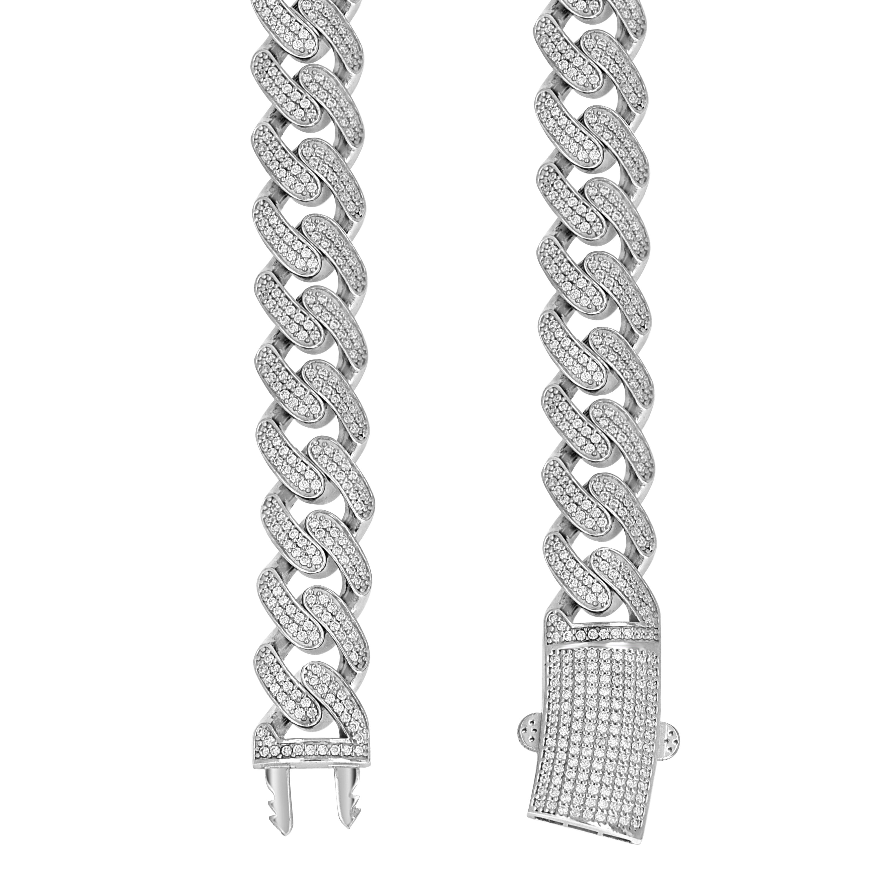 925 Sterling Silver Moissanite Chain 11mm