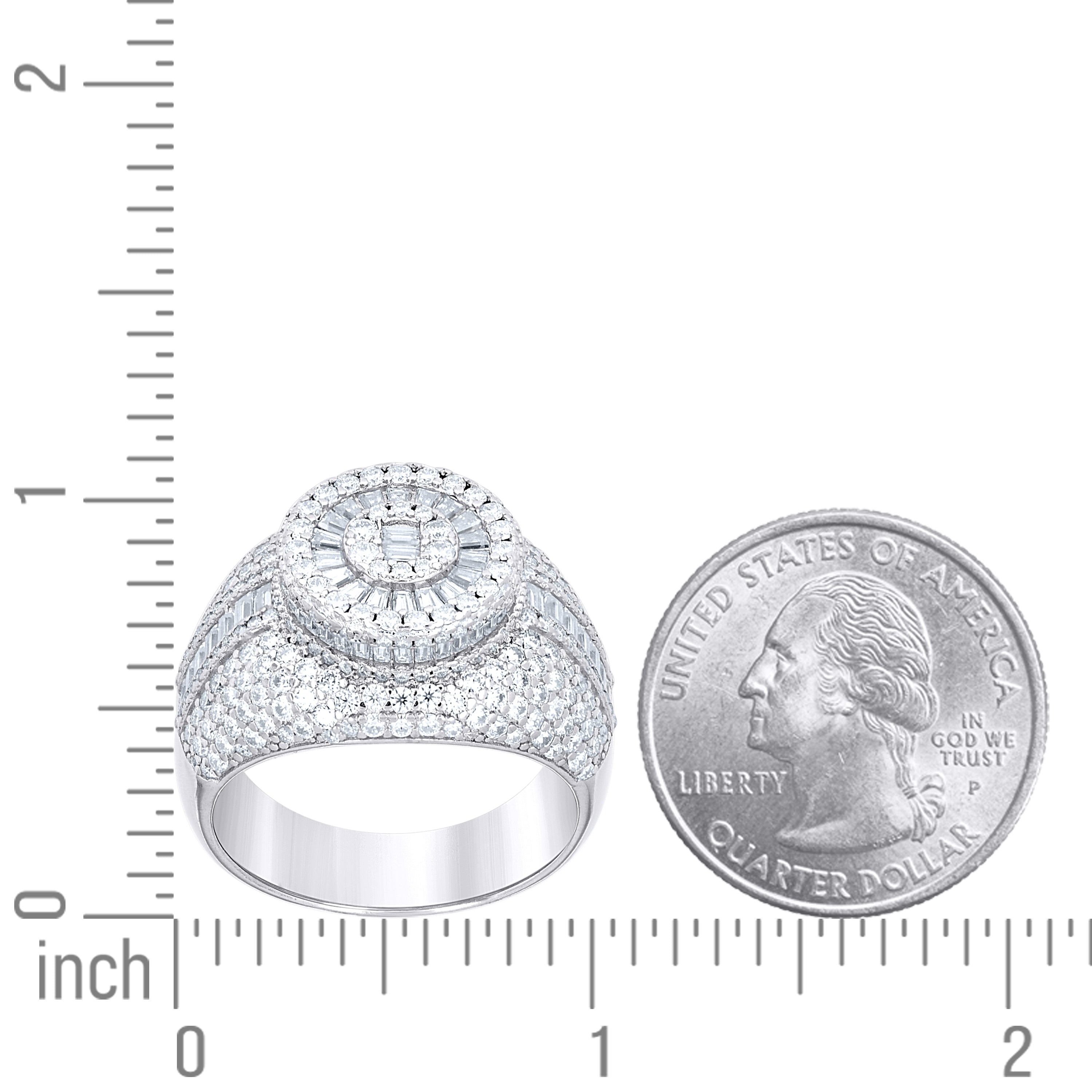 925 Sterling Silver R:0.71 B:0.47Ctw Moissanite Ri