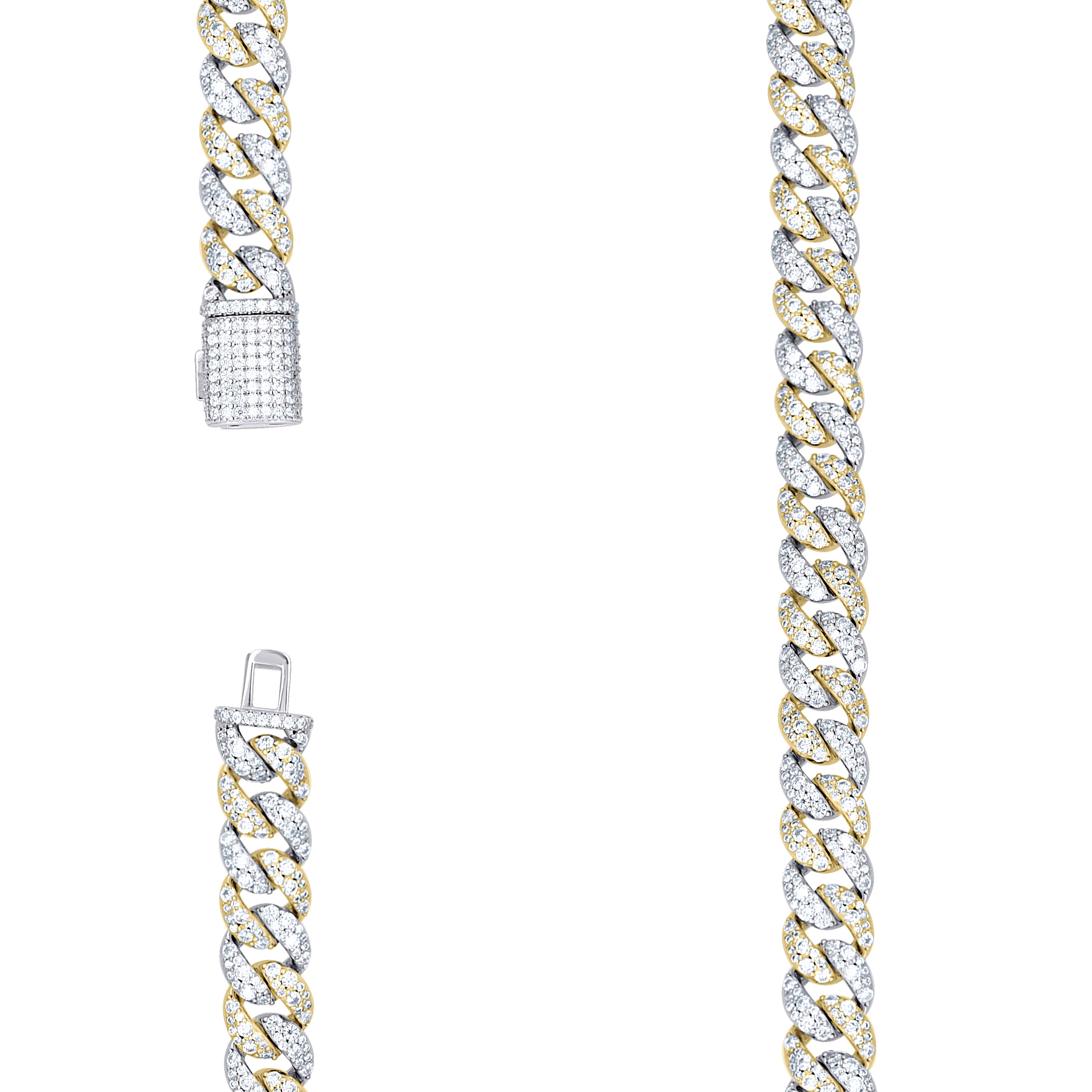 925 Sterling Silver Moissanite Chain 10mm