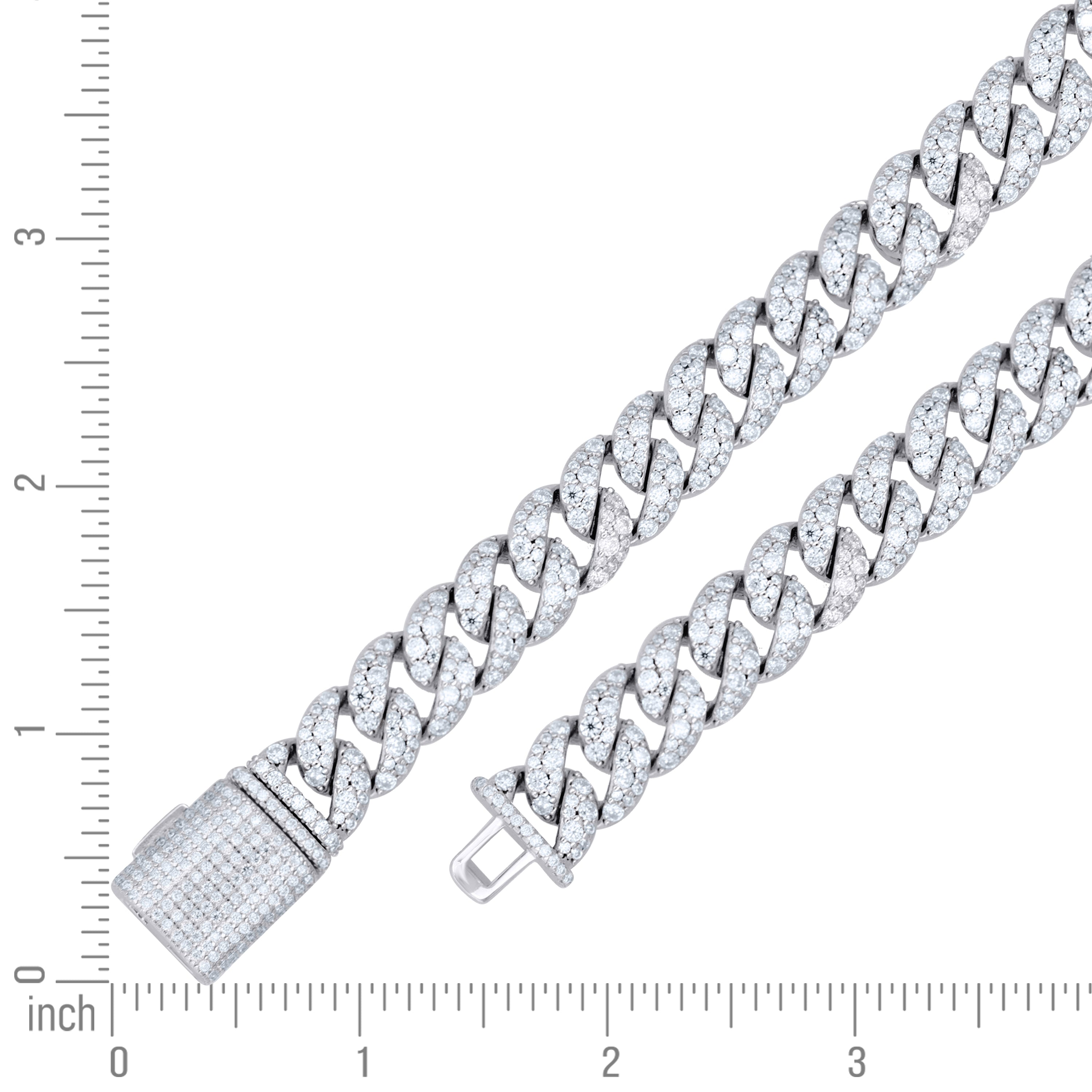 925 Sterling Silver Moissanite Chain 12mm