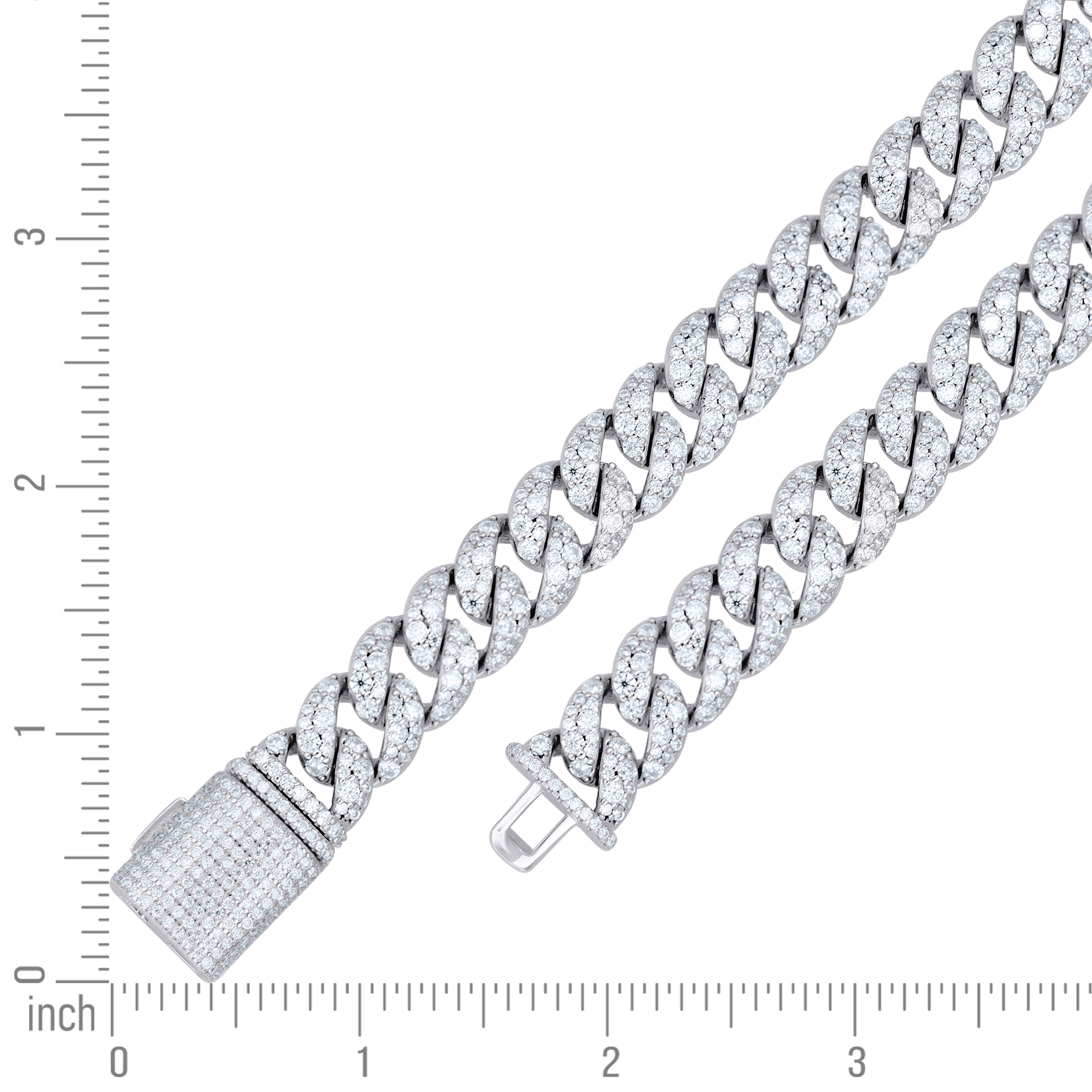 925 Sterling Silver Moissanite Chain 12mm