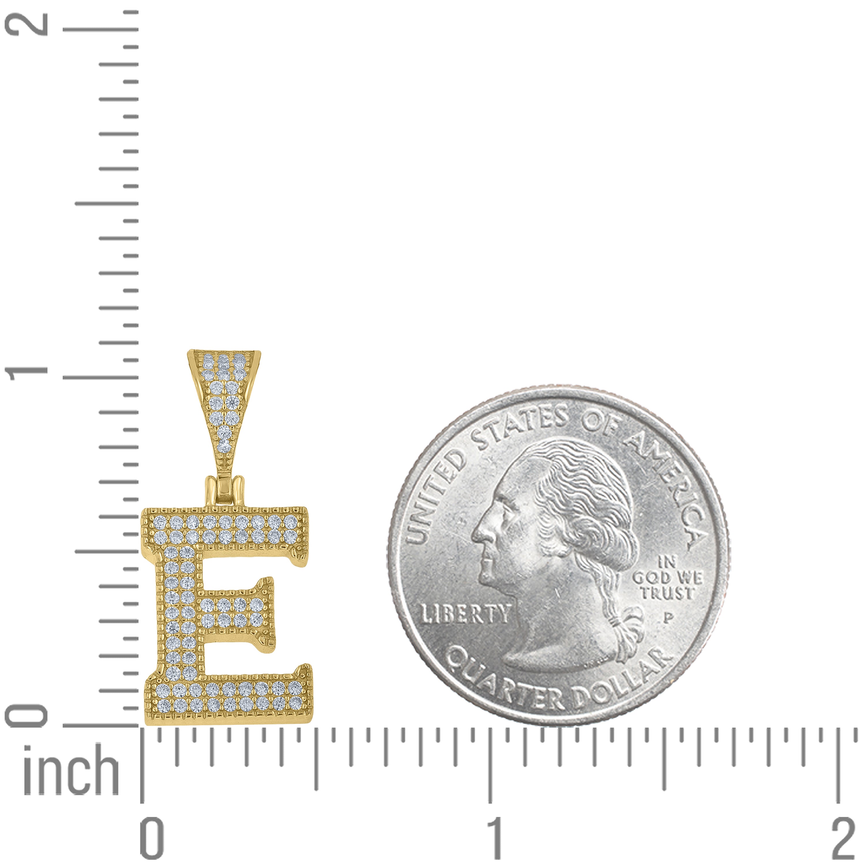 925 Sterling Silver Initial "E" Moissanite