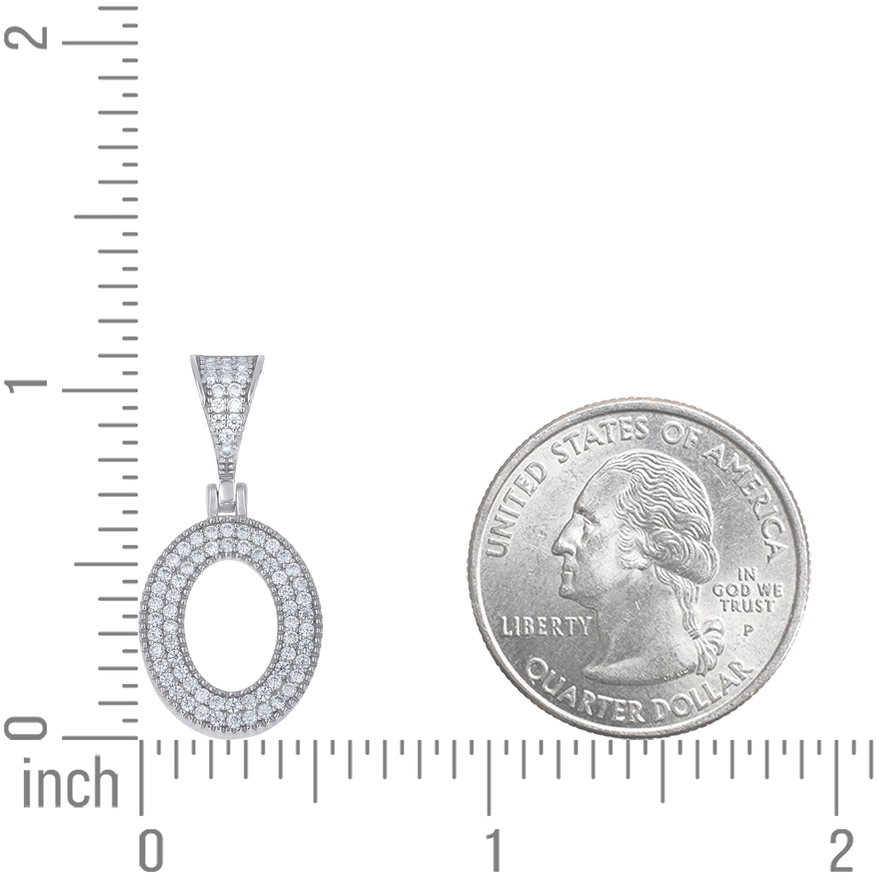 925 Sterling Silver Initial "O" Moissanite