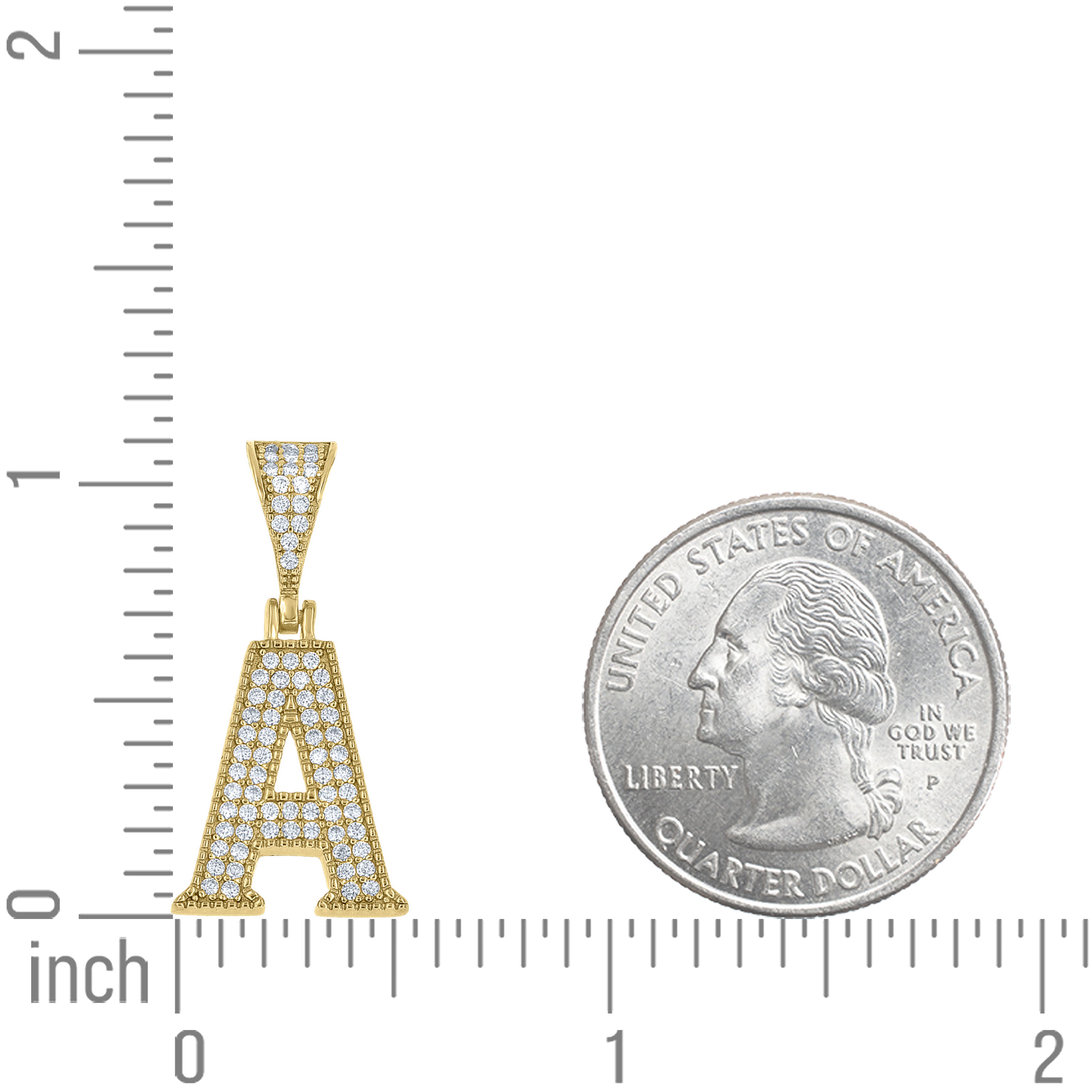 925 Sterling Silver Initial "A" Moissanite