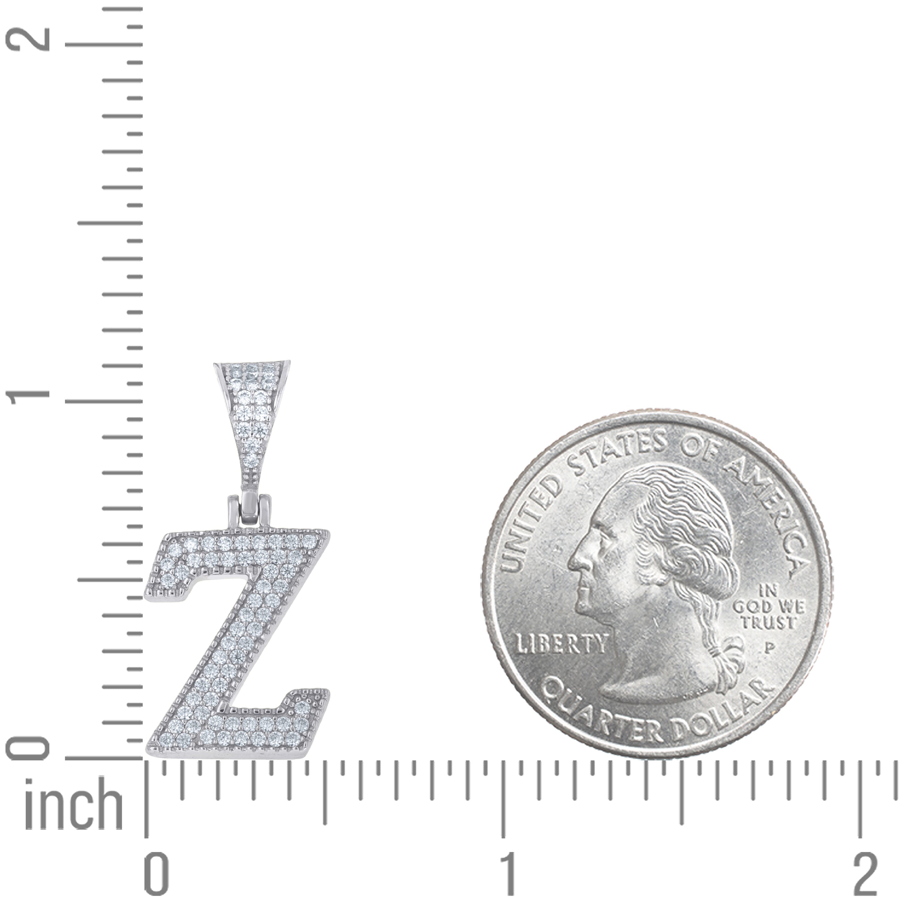 925 Sterling Silver Initial "Z" Moissanite