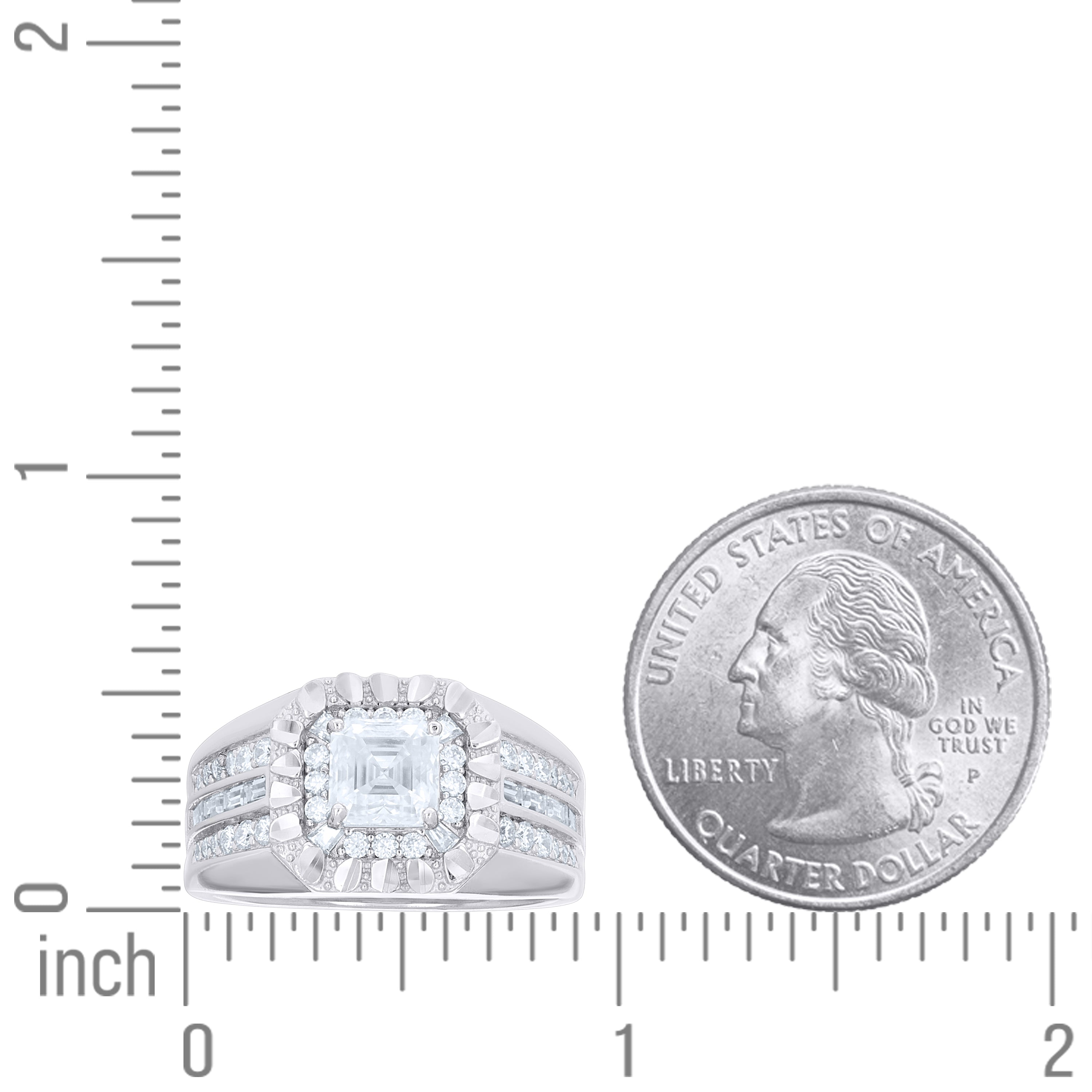 925 Sterling Silver Moissanite Ring S7-S10