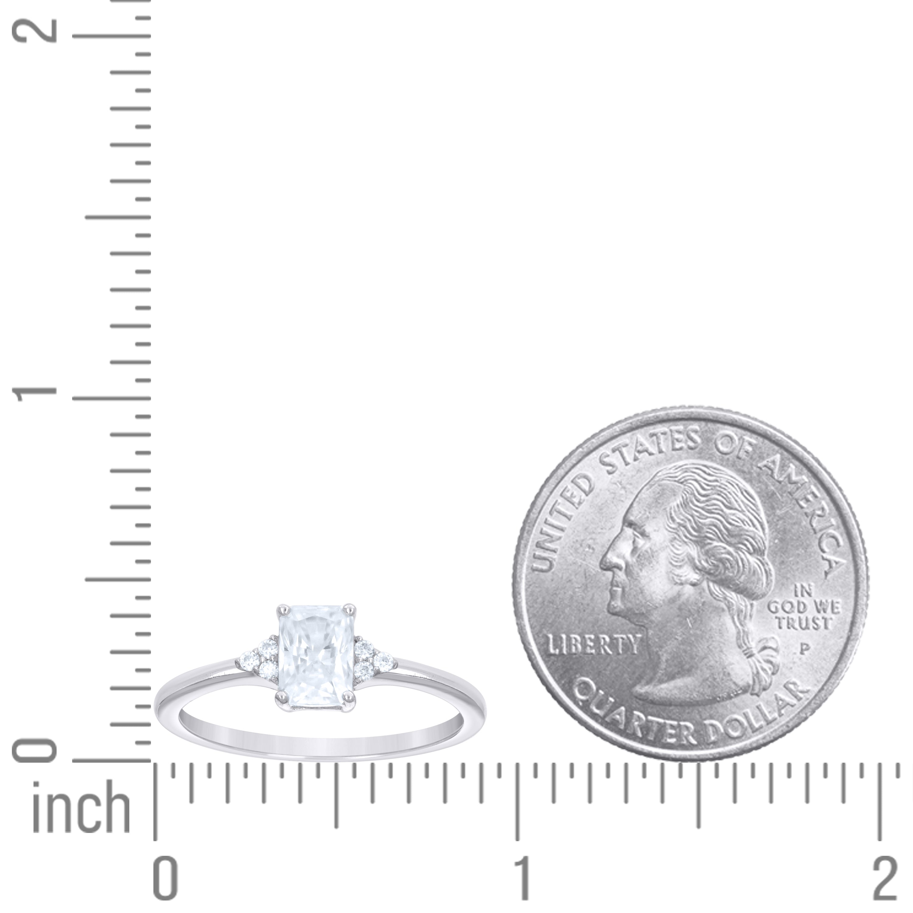 925 Sterling Silver Moissanite Ring S6-S10