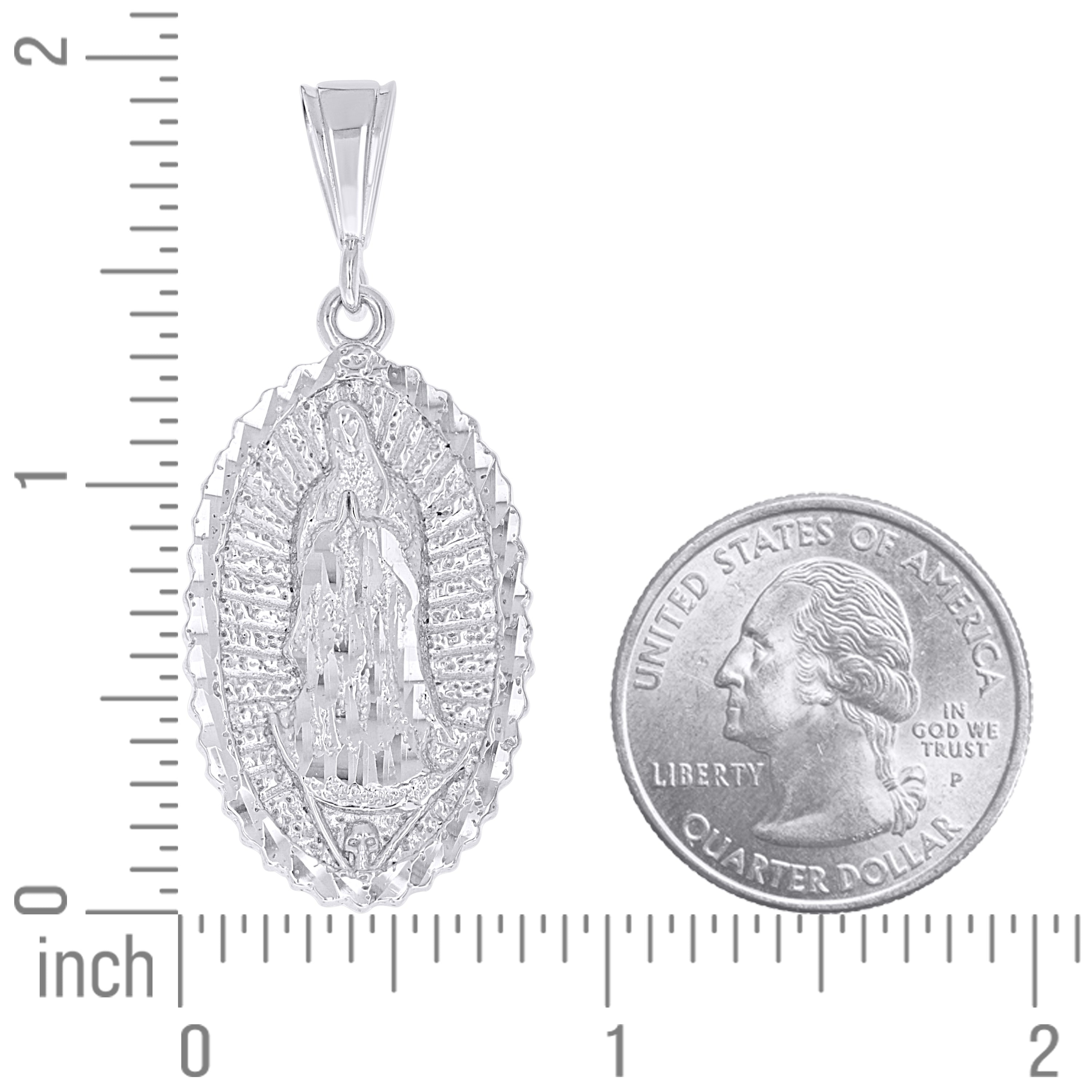 925 Sterling Silver Unisex Guadalupe Religious Charm Pendant