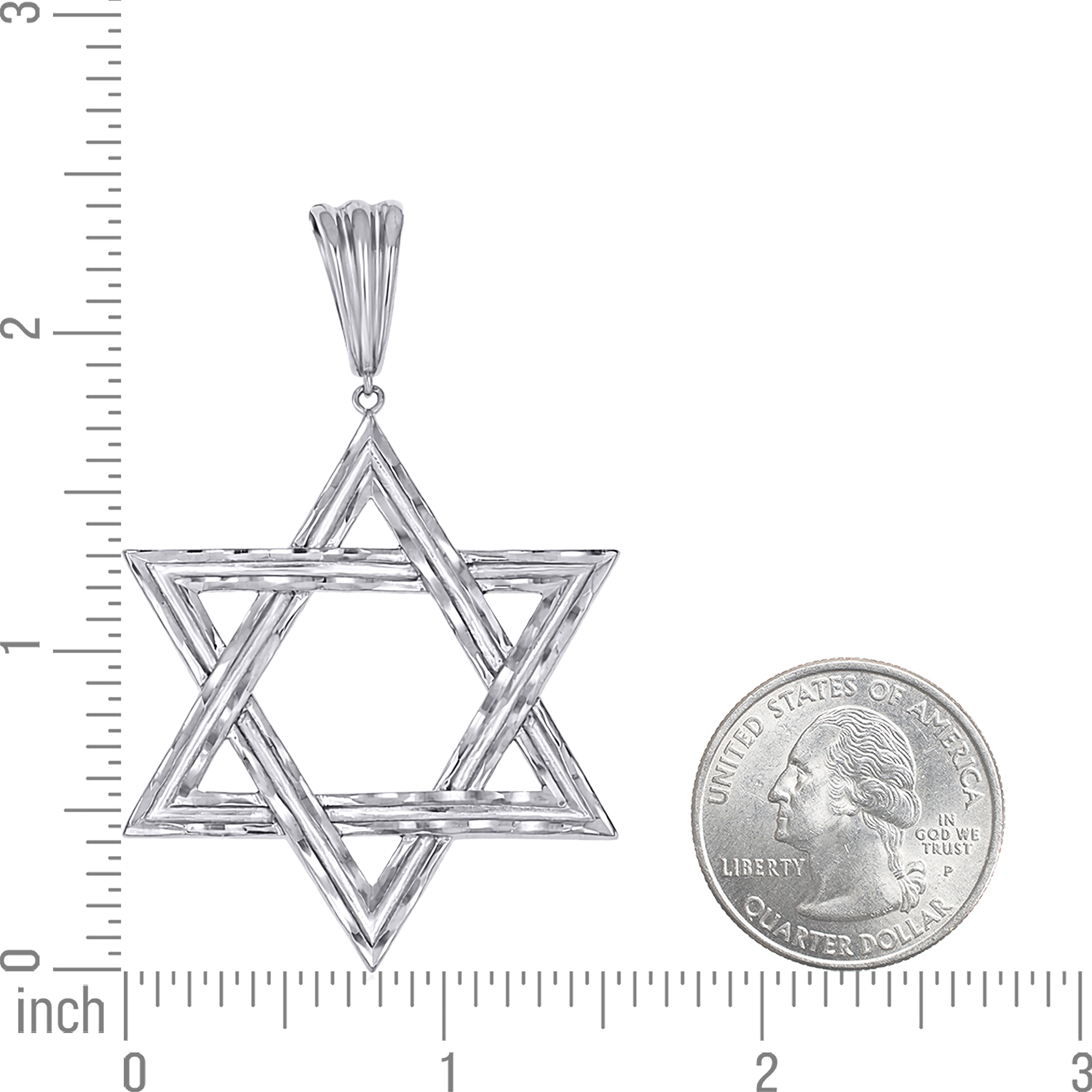 925 Sterling Silver Unisex Star Of David Religious Charm Pendant