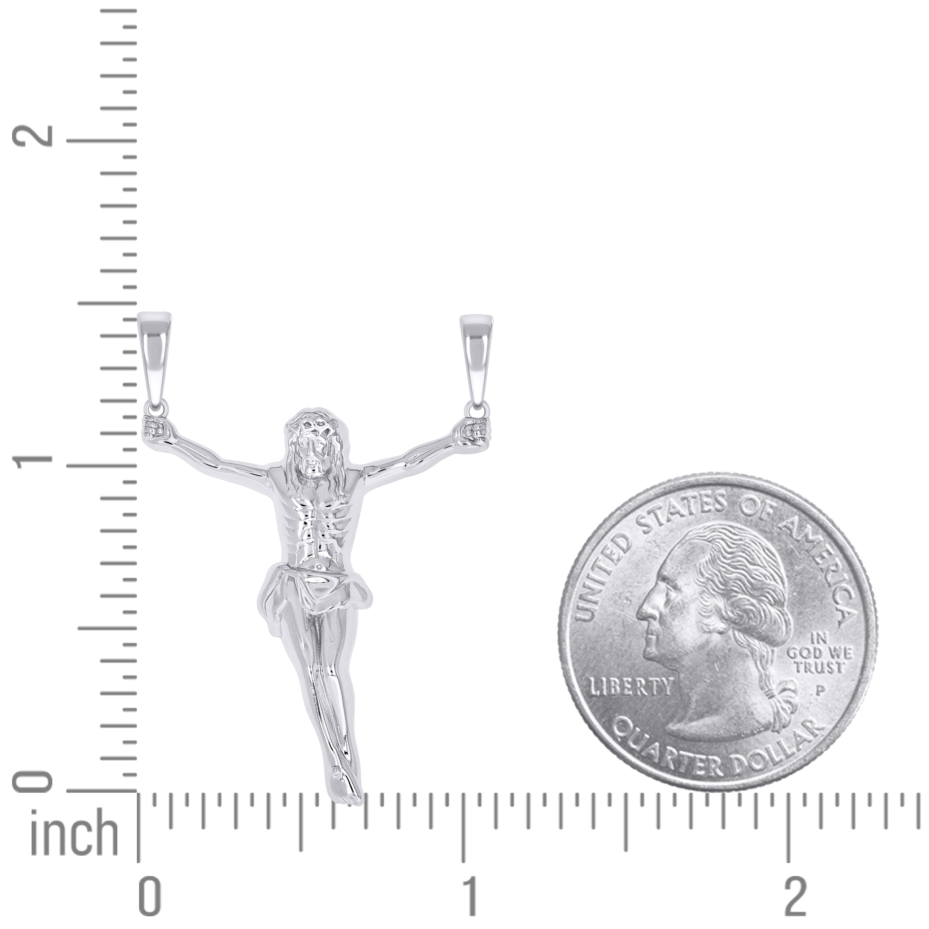 925 Sterling Silver Men Crucifix Religious Charm Pendant