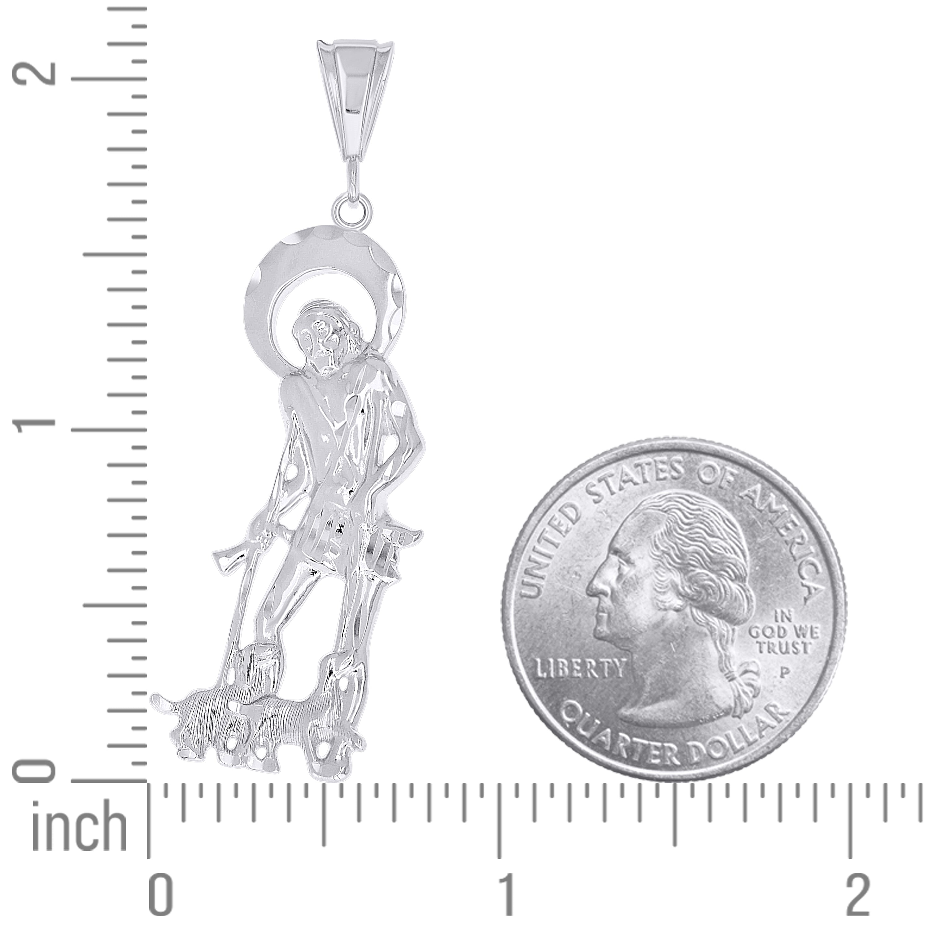 925 Sterling Silver Men St. Lazarus Religious Charm Pendant
