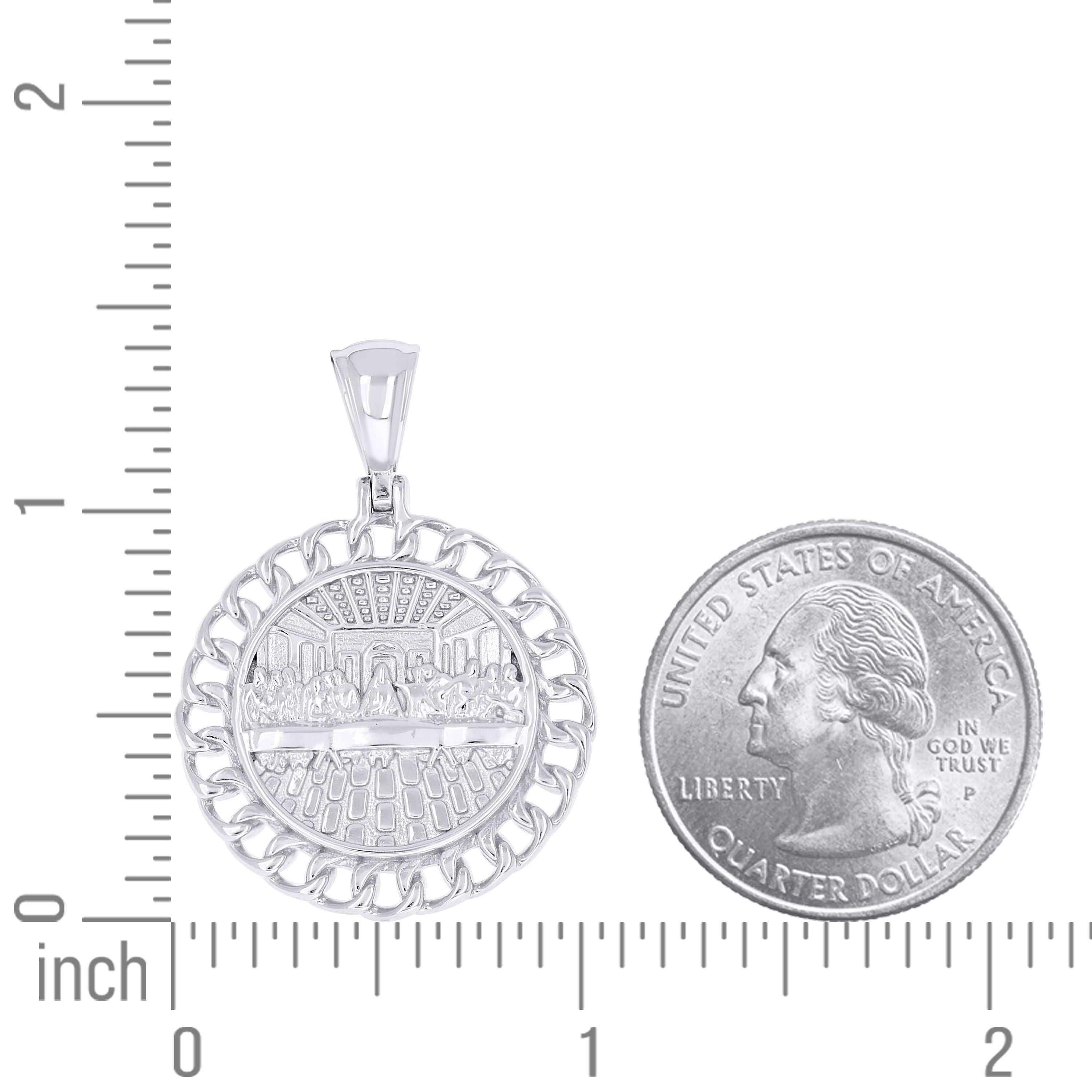 925 Sterling Silver Men Last Supper Religious Charm Pendant