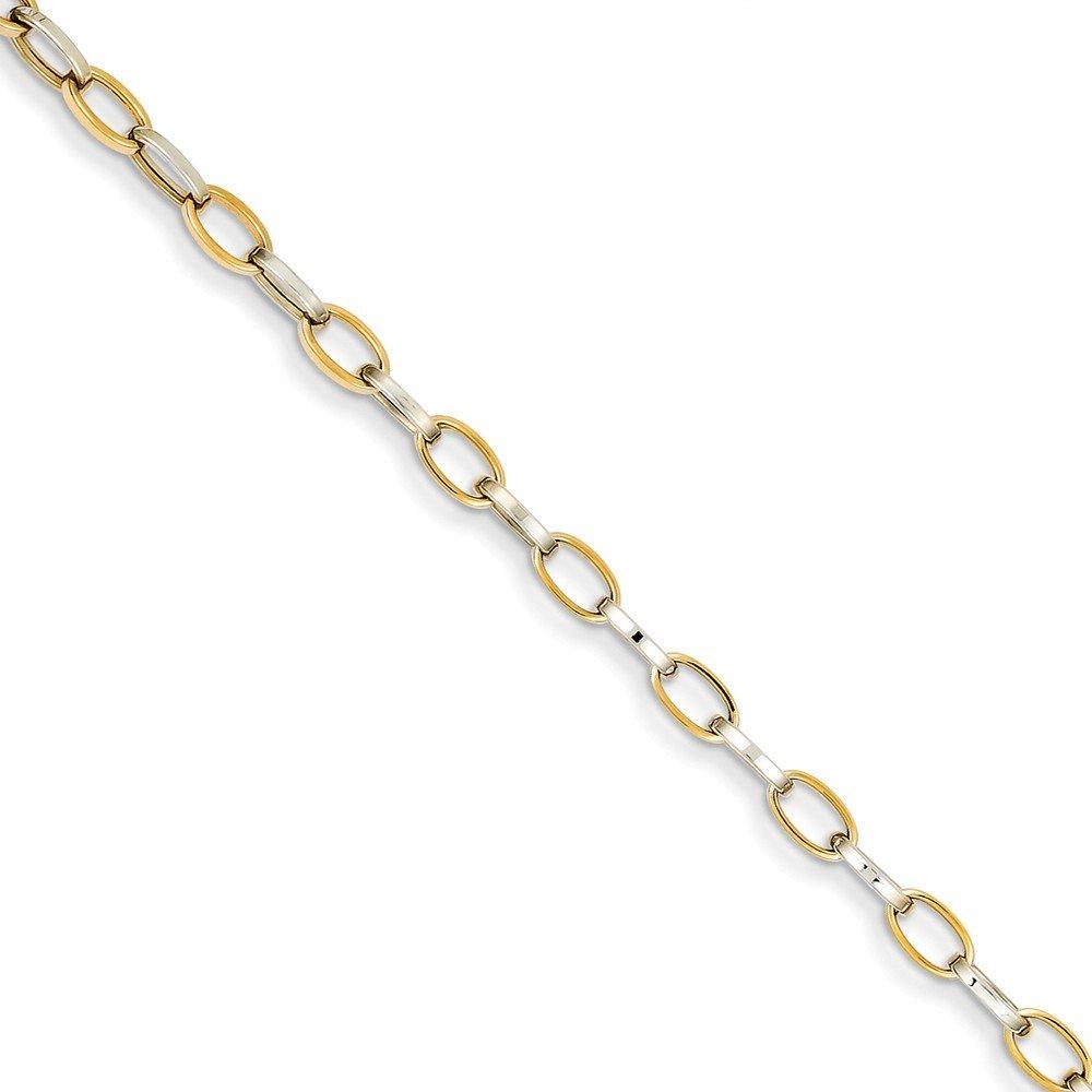 14K Two-Tone Polished Open Link Bracelet