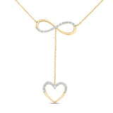 10KT YELLOW GOLD with 1/10CTW-DIA CN GIFT HEART NECKLACE (18 INCH)