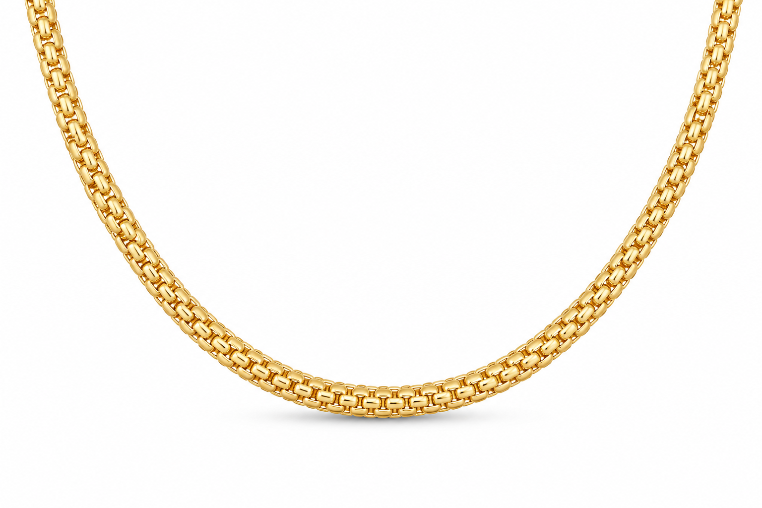 14KT Hollow Yellow Gold 4.5 MM Round Box Franco Link Chain