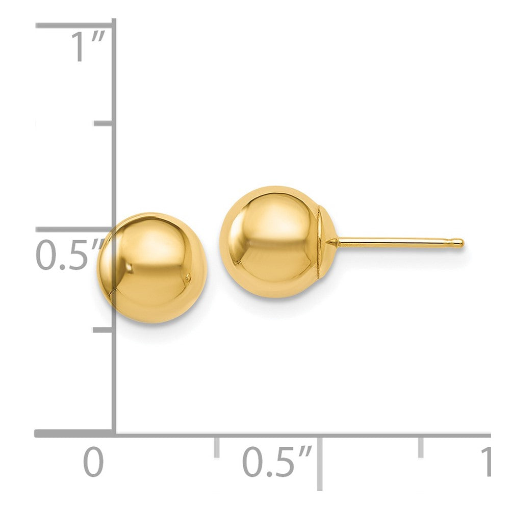 14K Polished 7Mm Ball Post Earrings