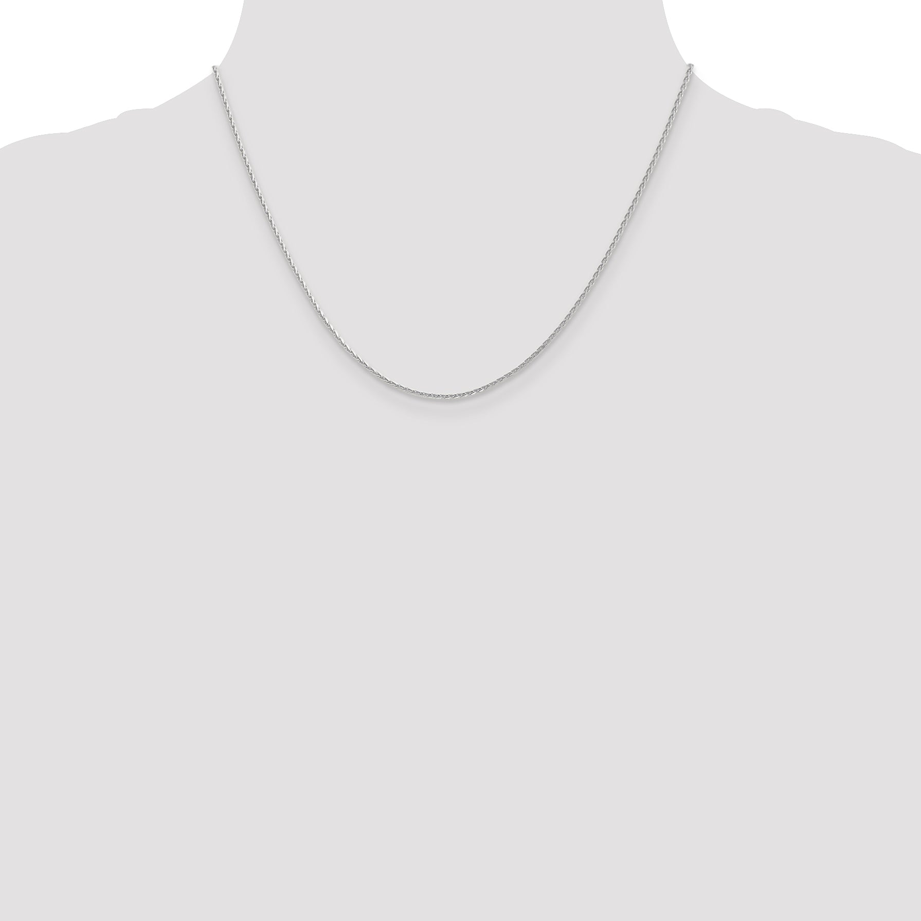 14K White Gold 1.3mm D/C Wheat Chain