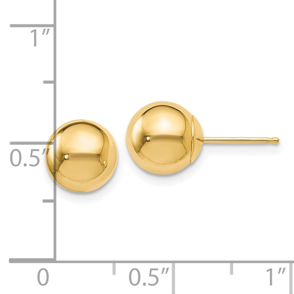 14K Polished 8mm Ball Post Earrings