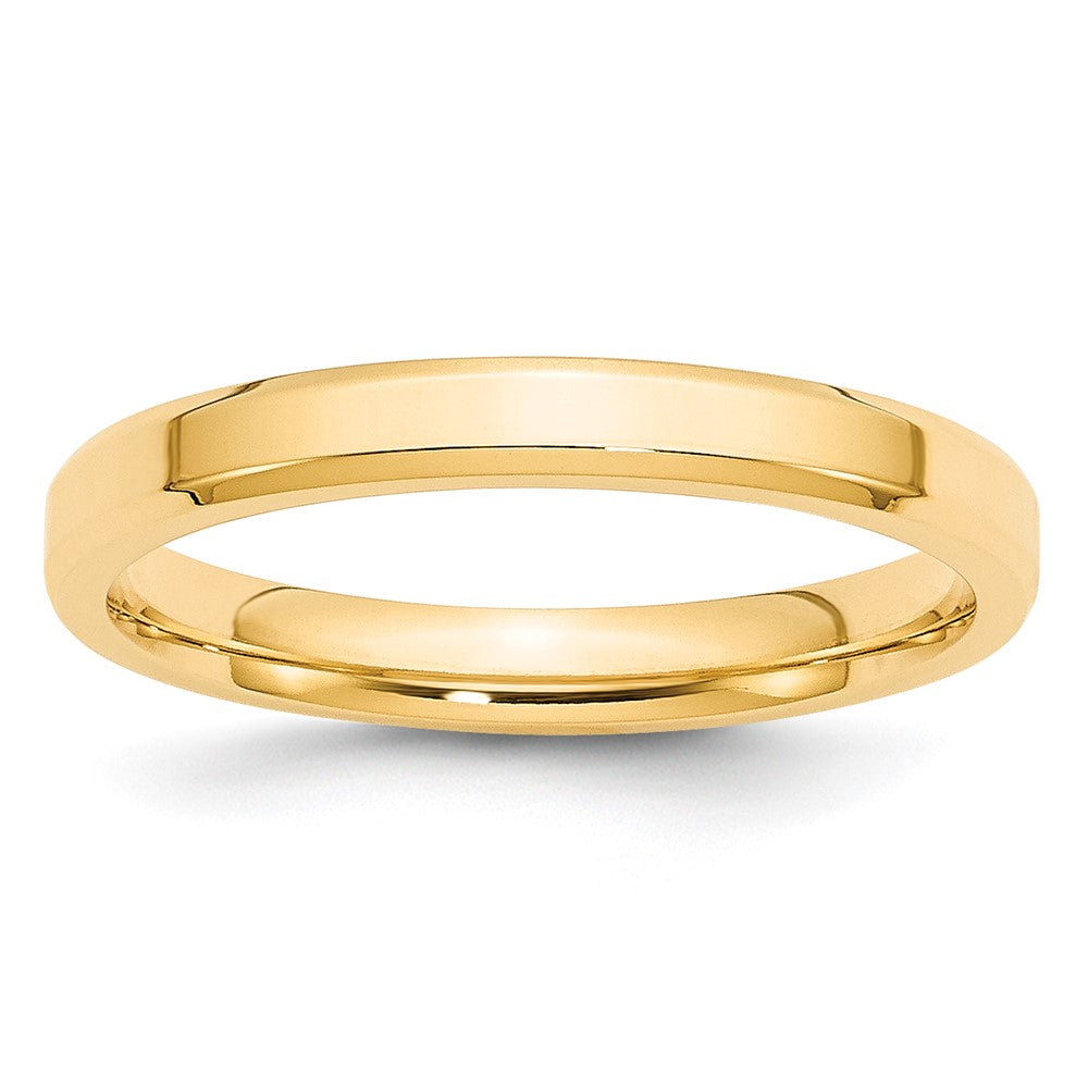 10k Yellow Gold 3mm Beveled Edge Comfort Fit Wedding Band Size 13