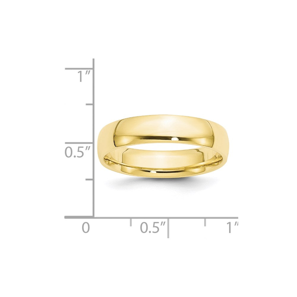 10k Yellow Gold 5mm Lightweight Comfort Fit Wedding Band Size 11