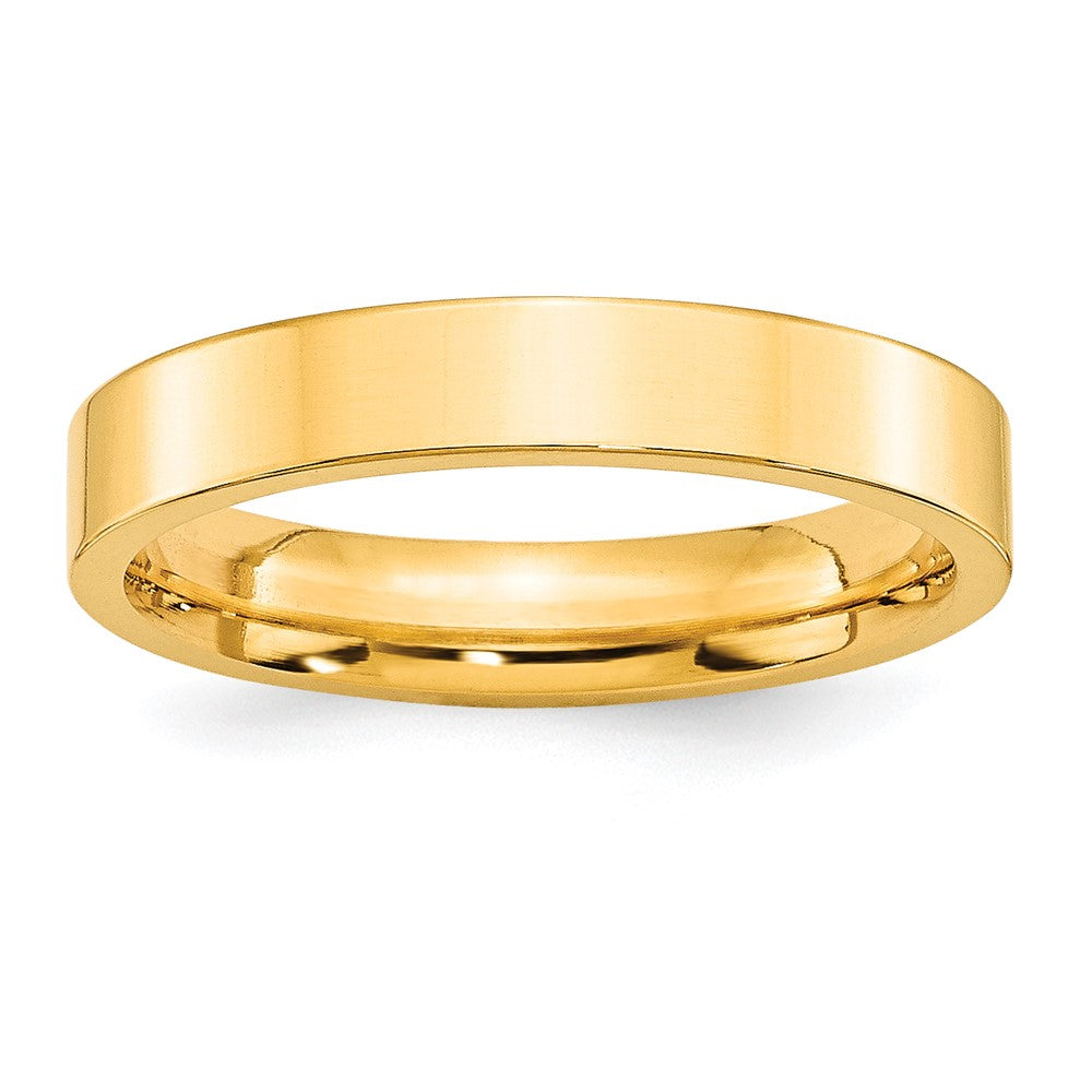10k Yellow Gold 4mm Standard Weight Flat Comfort Fit Wedding Band Size 13