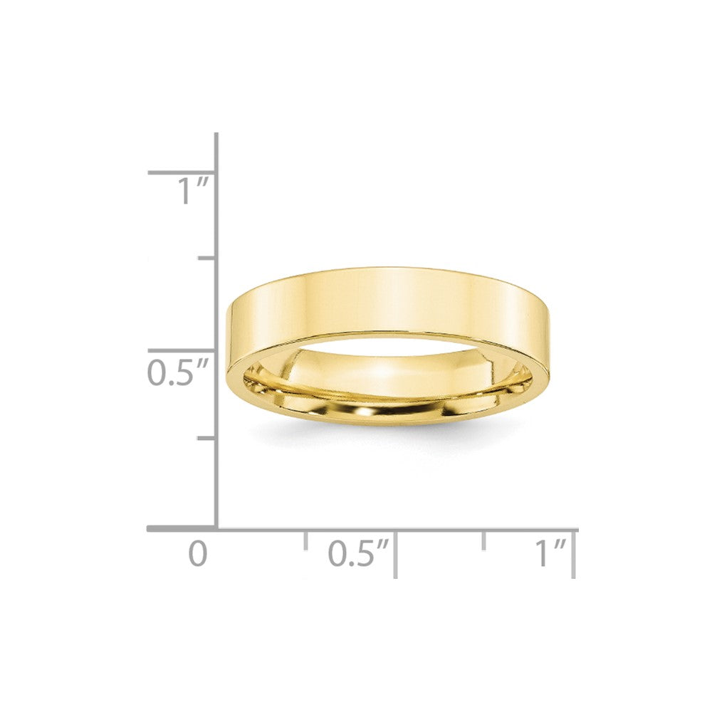 10k Yellow Gold 5mm Standard Weight Flat Comfort Fit Wedding Band Size 8.5