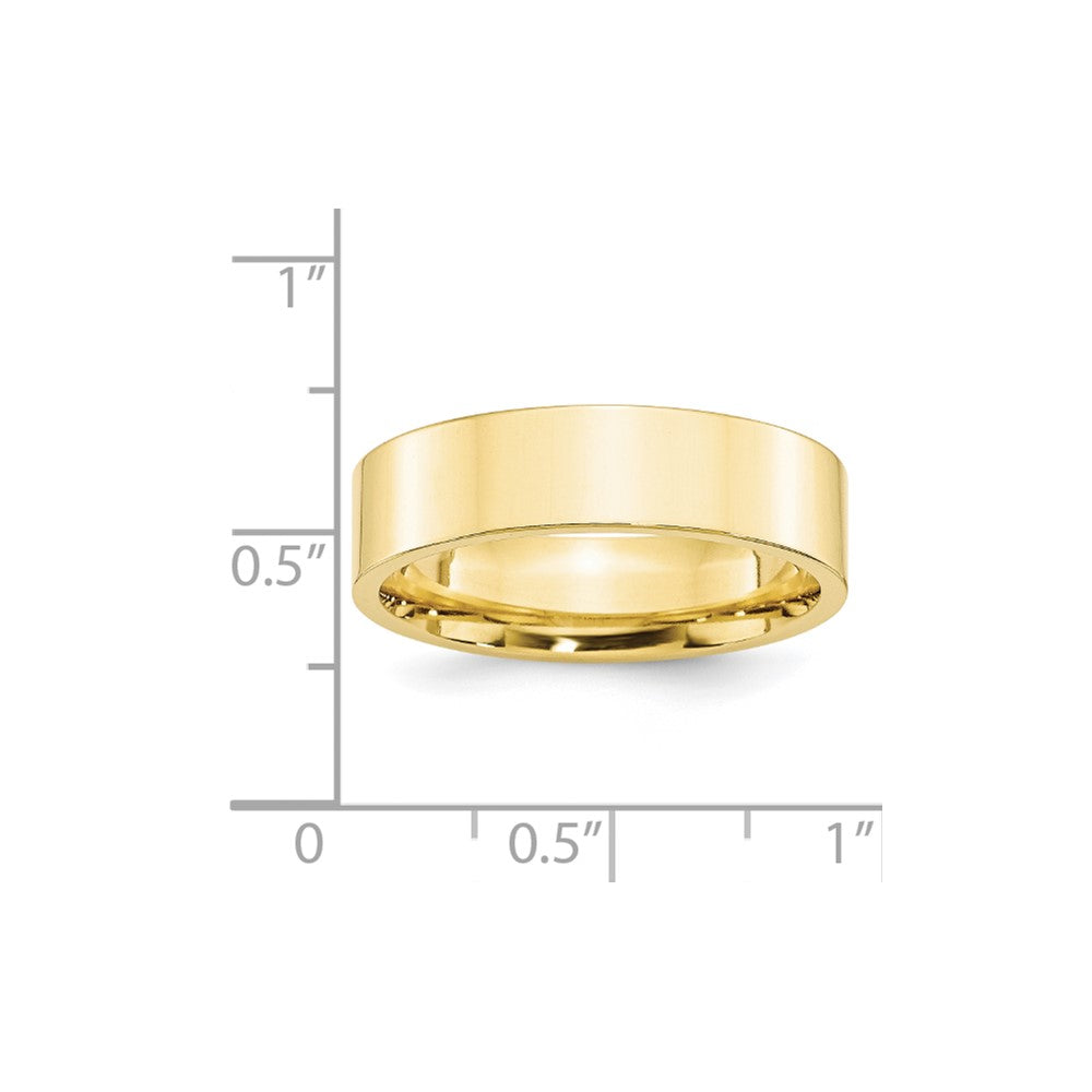 10k Yellow Gold 6mm Standard Weight Flat Comfort Fit Wedding Band Size 9.5